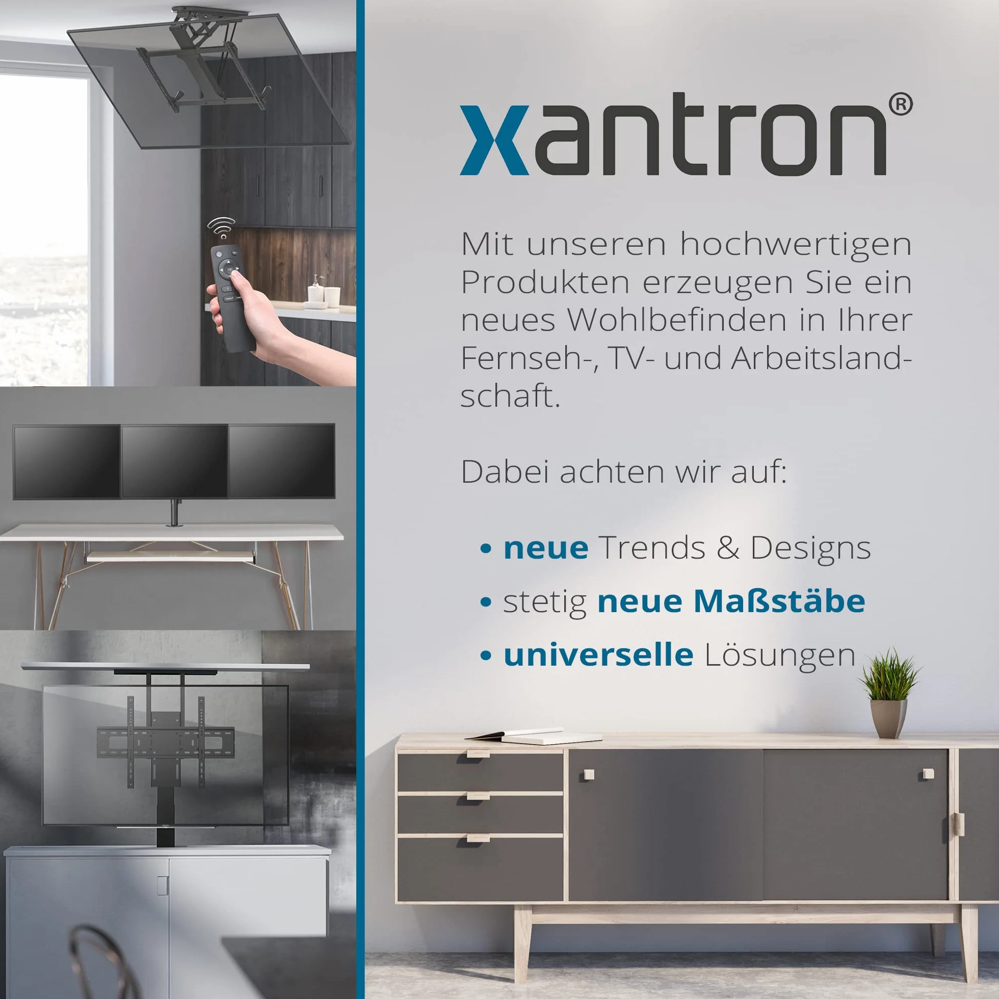 Xantron Uchwyt ścienny do telewizorów ultrapłaski do monitorów 32-60" w pełni ruchomy SLIMLINE-A-466-B