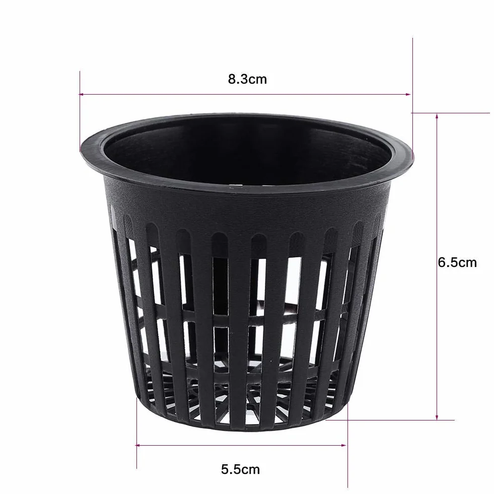 Kosz do Sadzenia 10 Sztuk Heavy Duty Mesh Pot Net Cup Hydroponiczna Roślina Hydroponika Czarny