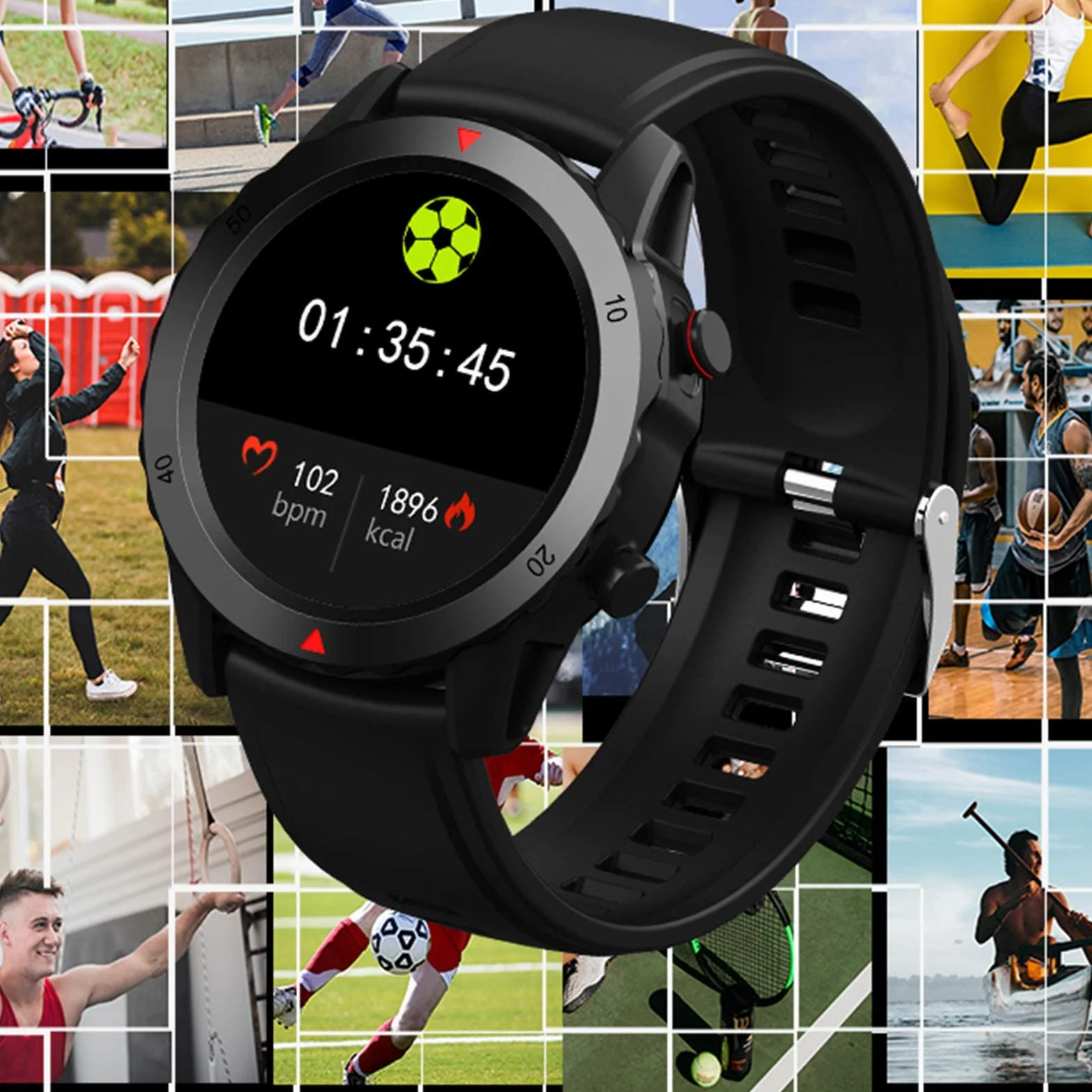 Inteligentny zegarek Zegarek fitness Monitor aktywności z tętnem Ciśnienie krwi Wodoodporny ekran dotykowy Smartwatch Bluetooth Sportowy zegarek na Androida Telefony z systemem iOS Mężczyźni Kobiety A