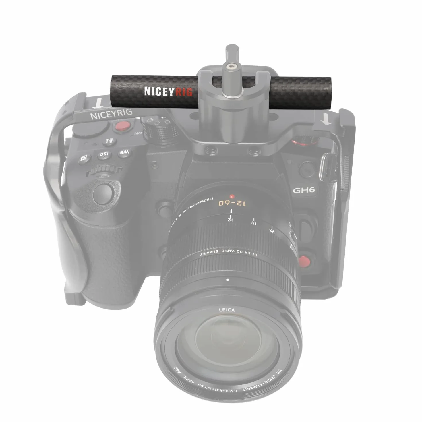 NICEYRIG Pręty z włókna węglowego 15 mm, długość 10 cm (4 cale) (2 szt.) | Do zacisku pręta Matte Box Follow Focus, DSLR Shoulder Rig 15 mm System podparcia szyn