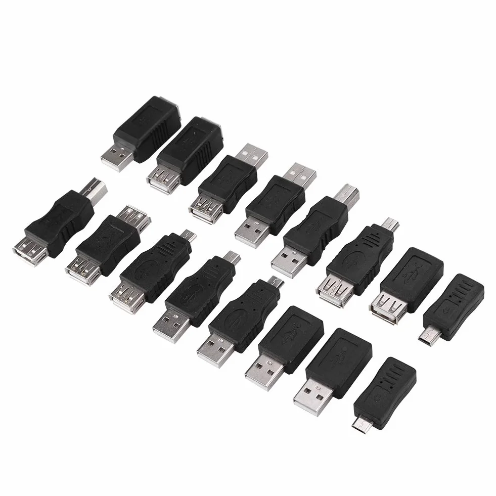 16 sztuk wielofunkcyjnych adapterów micro USB, wtyczka USB na gniazdo micro USB, nadaje się do podłączenia do komputera i innych urządzeń elektronicznych