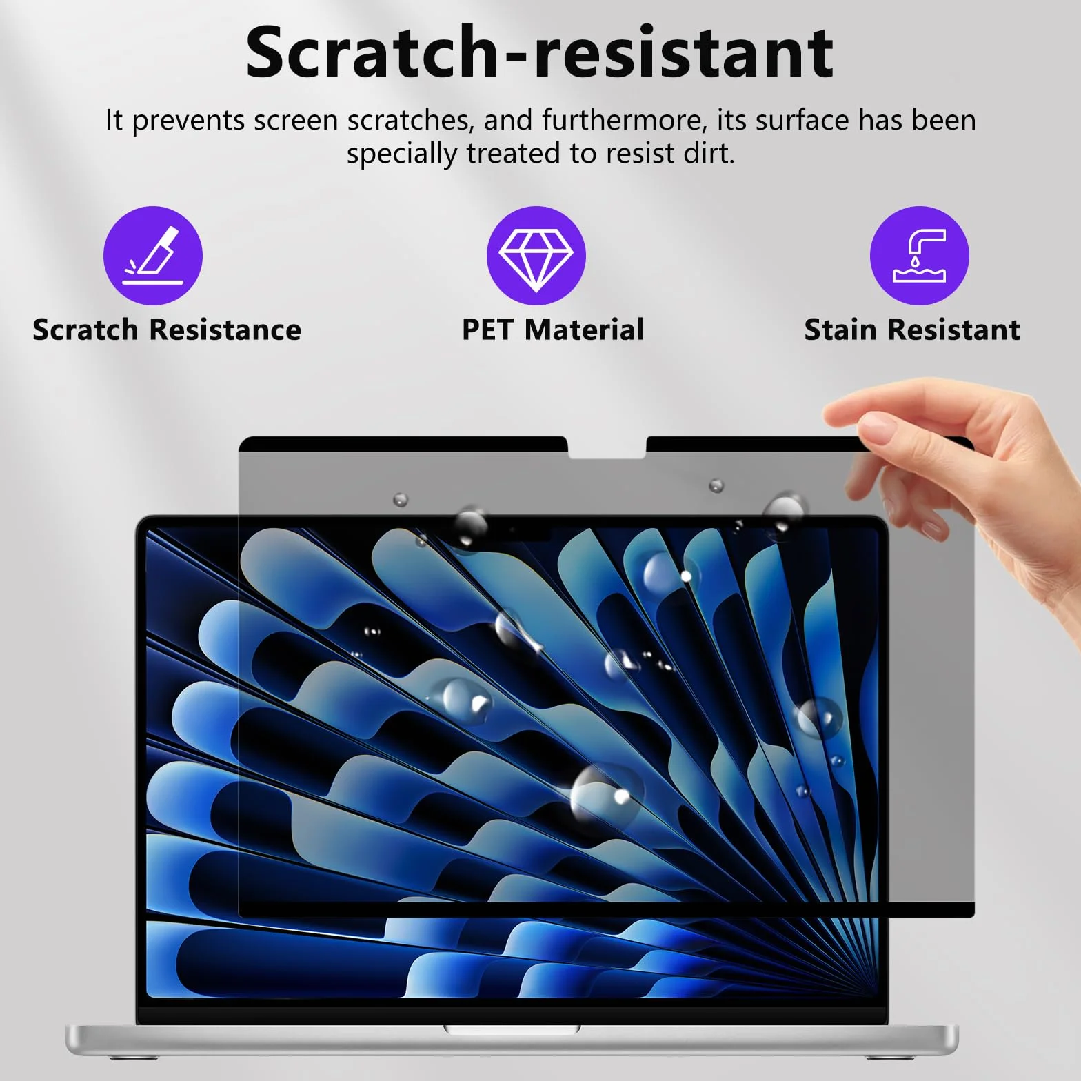Magnetyczna folia prywatności do MacBook Air 13" (2026-2022 M5/M4/M3/M2), Mac Laptop Privacy Screen 13,6", Anti-Peep filtr niebieskiego światła, zdejmowana ochrona wyświetlacza