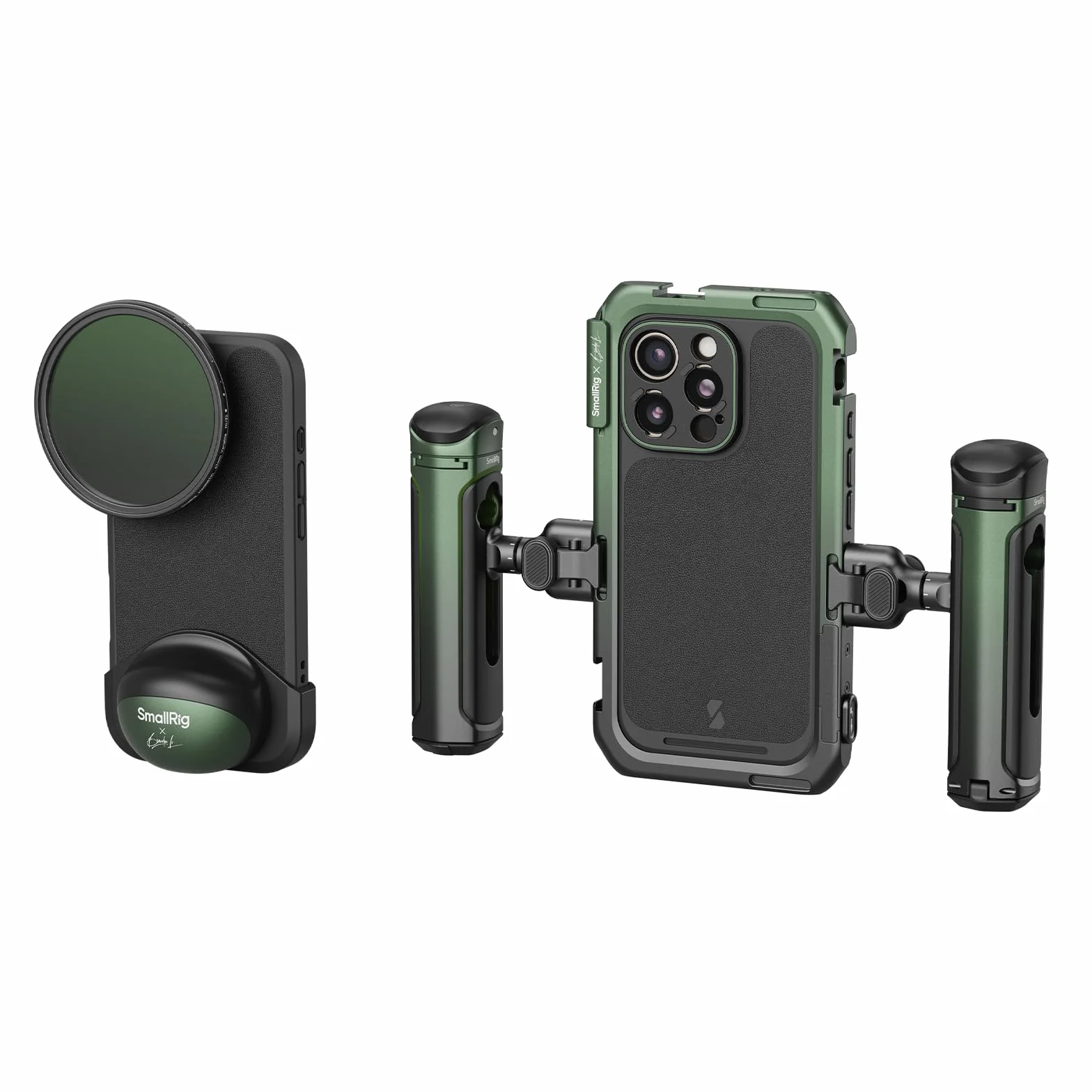 SMALLRIG x Brandon Li Mobile Video Kit do iPhone'a 16 Pro, Phone Cage z zestawem lekkiego etui na telefon FilMov, obrotowymi bezprzewodowymi uchwytami QR, zestawem filtrów VND 67 mm - 5002