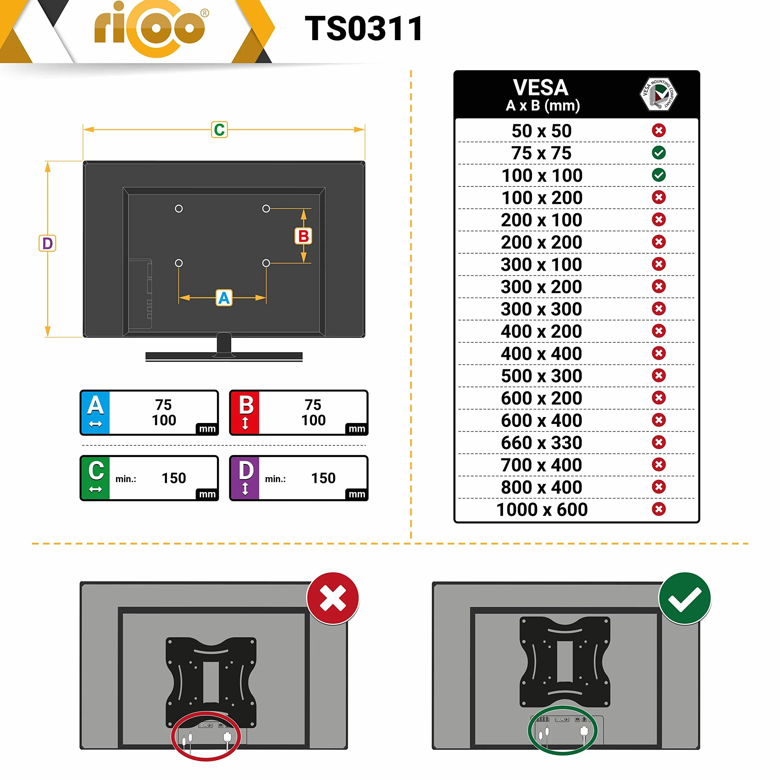 RICOO Uchwyt do monitora 1 monitor uchwyt stołowy TS1011 uchwyt do monitora 13-30 cali do montażu na stole VESA 75x75 100 x 100 uchwyt na ekran obrotowy uchwyt monitora z regulacją wysokości