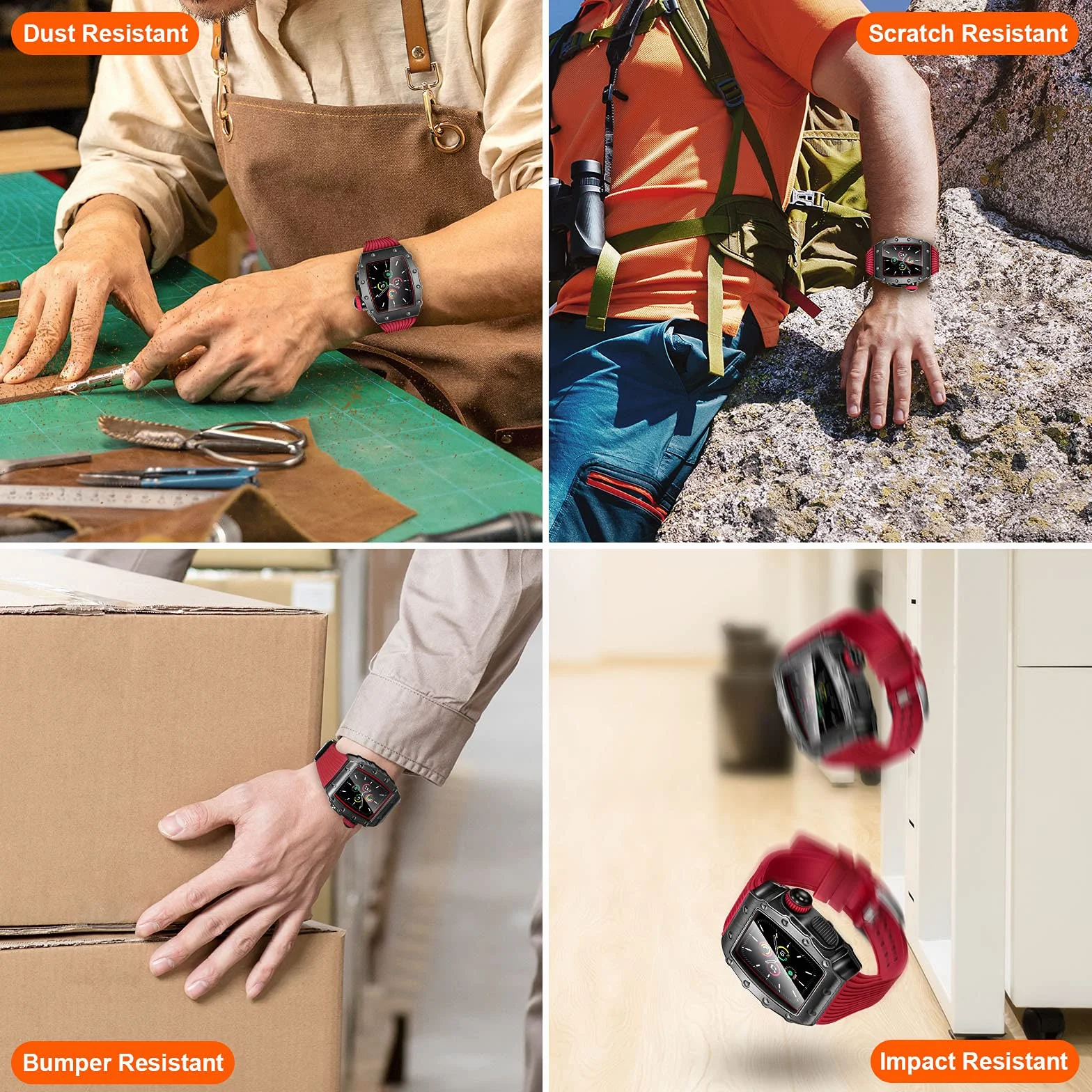Hartowana folia metalowa obudowa silikonowy pasek 3 w 1 do zegarka Apple Watch 6 5 SE 44 mm do sportów na świeżym powietrzu inteligentny zegarek opaska na nadgarstek do iWatch 8 7 45 mm
