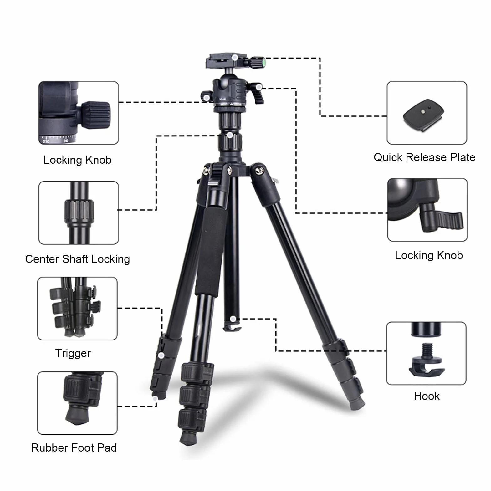 Topiky Innowacyjny Statyw do Aparatu Kompaktowa Konstrukcja Wszechstronne Zastosowanie Wielofunkcyjne Obrotowy Stabilizator 360° do Lustrzanek Cyfrowych Aparaty Bezlusterkowe Niebieski