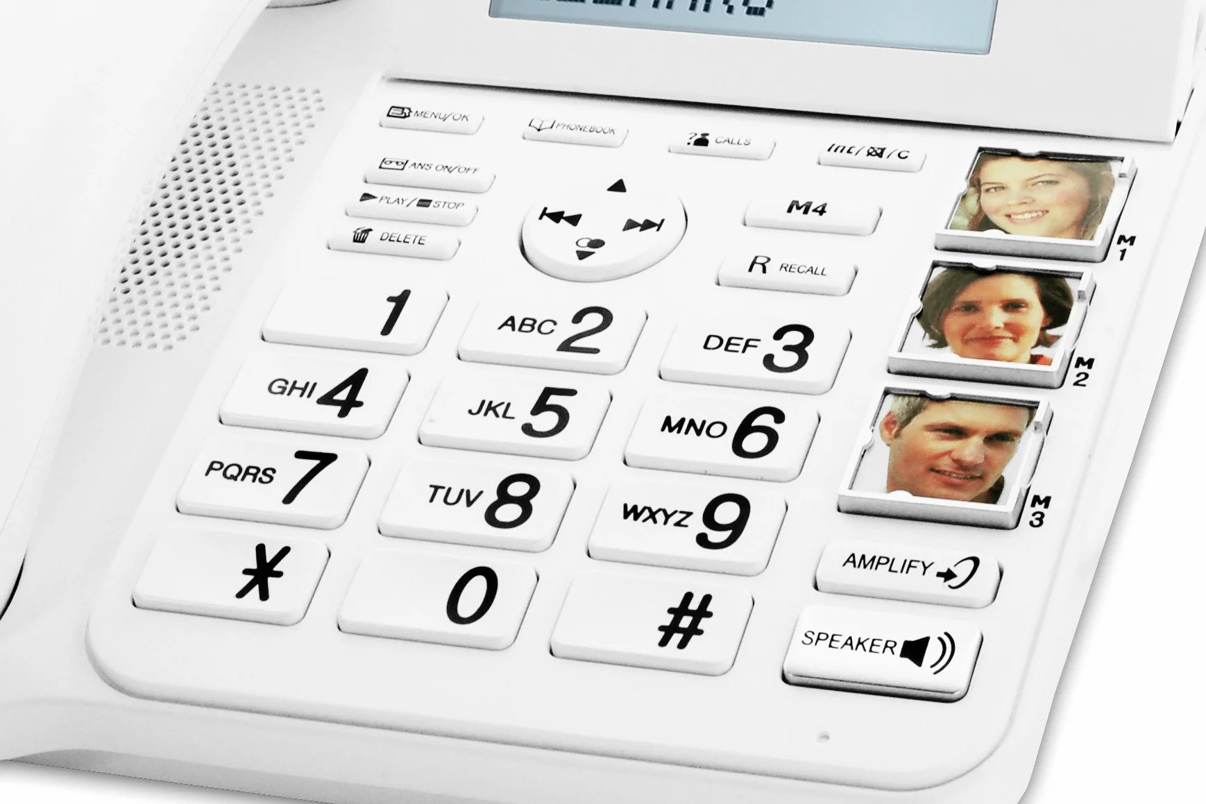 Geemarc Pakiet dla seniorów - wzmocniony telefon stacjonarny i dodatkowe słuchawki z automatyczną sekretarką i dużymi przyciskami do zdjęć seniorów - niski lub średni ubytek słuchu - wersja PL