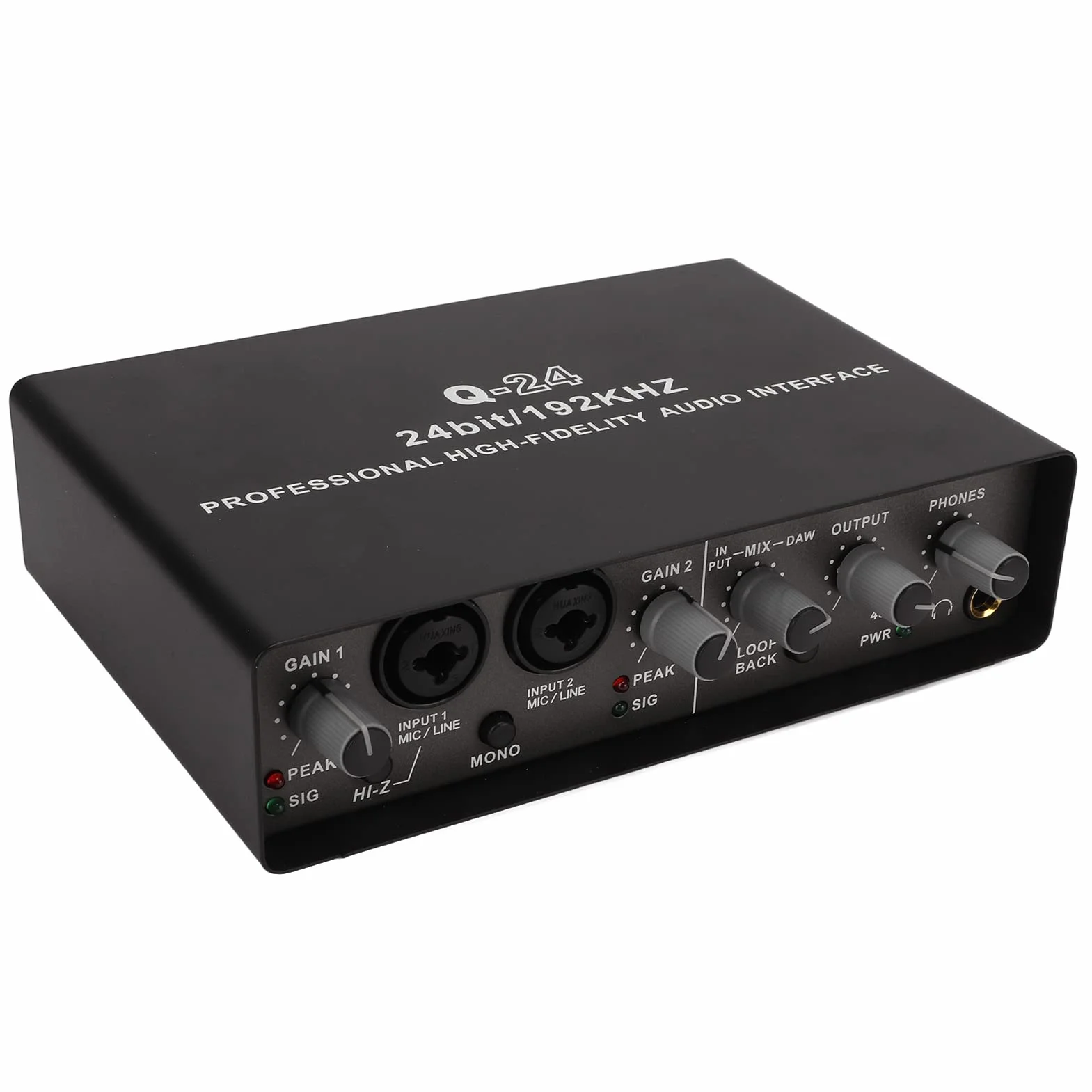 Cuifati Karta Dźwiękowa USB, Profesjonalna Cyfrowa Karta Dźwiękowa 24bit 192 KHz do Przesyłania Strumieniowego na żywo, Nagrywania, śpiewania i Grania na Gitarze, z Wejściem XLR, Wyjściem TRS i,