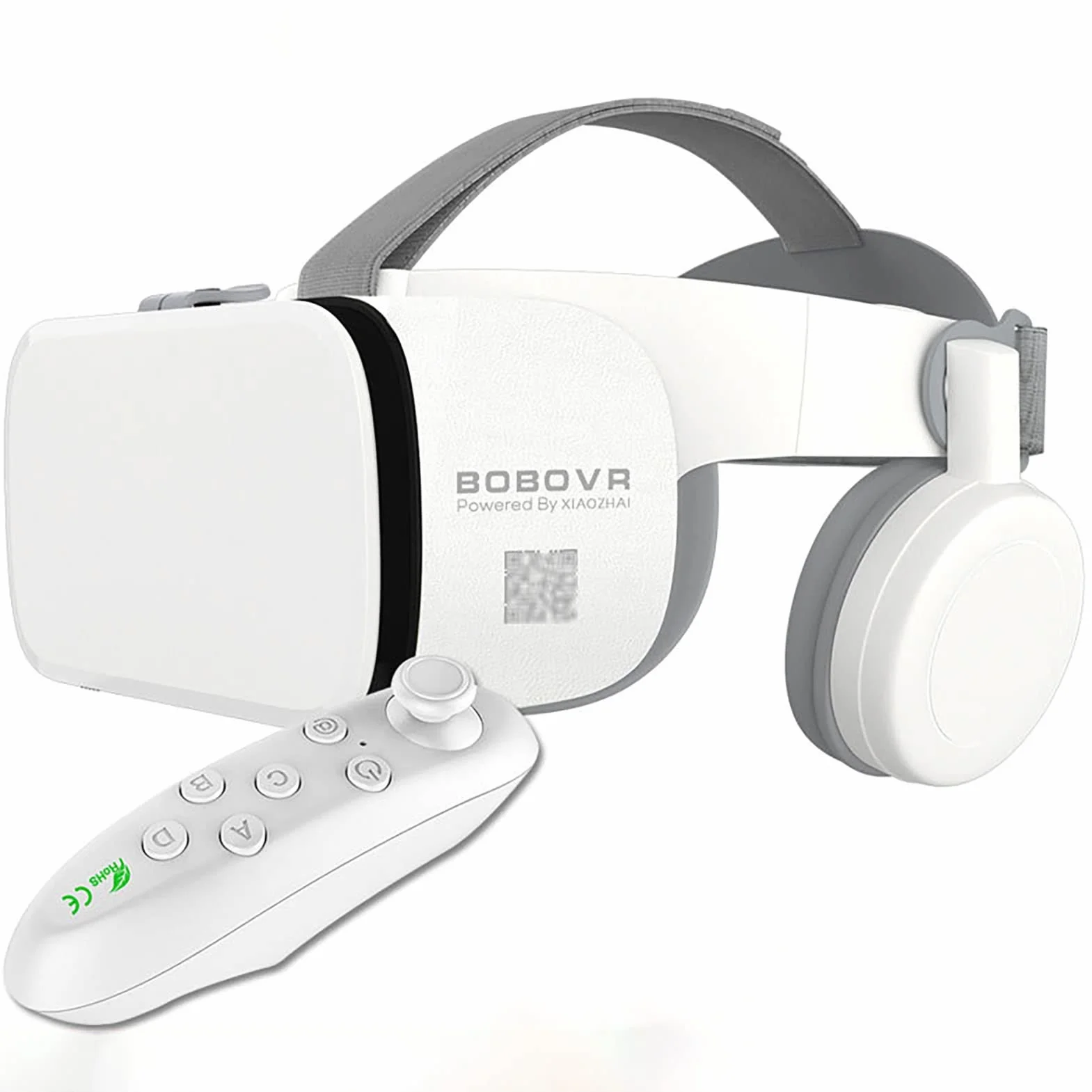 Zestaw słuchawkowy do wirtualnej rzeczywistości 3D VR z pilotem zdalnego sterowania, widowisko stereo VR do filmów i gier Bluetooth bezprzewodowe okulary VR kompatybilne z 4,7-6,3 cala iPhone iOS / Android (kolor: biały, rozmiar: Y2)