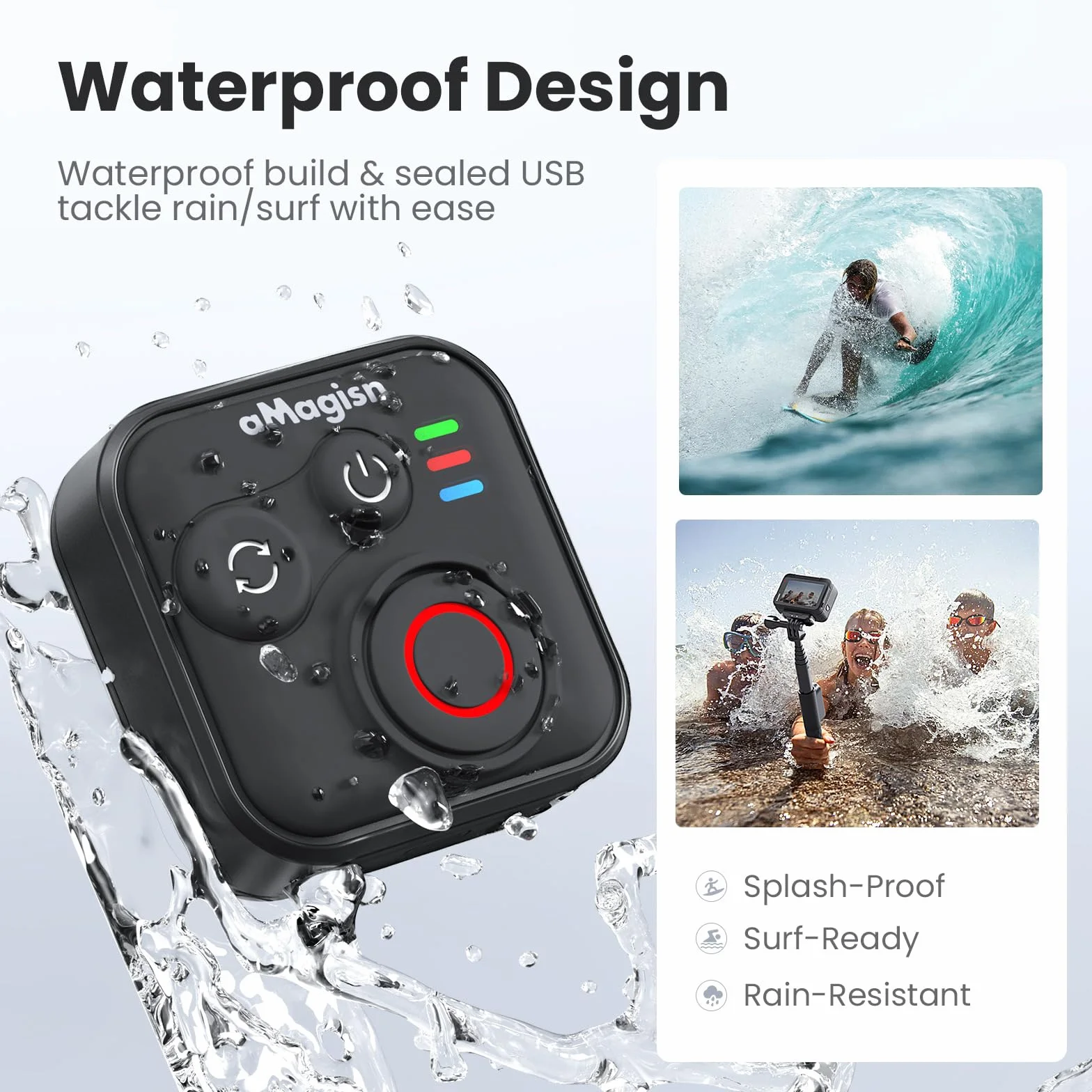 Pilot zdalnego sterowania Bluetooth do Insta360 Ace Pro 2 X5 ONE RS GoPro Hero 13 12, bezprzewodowy pilot zdalnego sterowania z paskiem na nadgarstek, zasięg 50 m, inteligentna kamera akcji, akcesoria