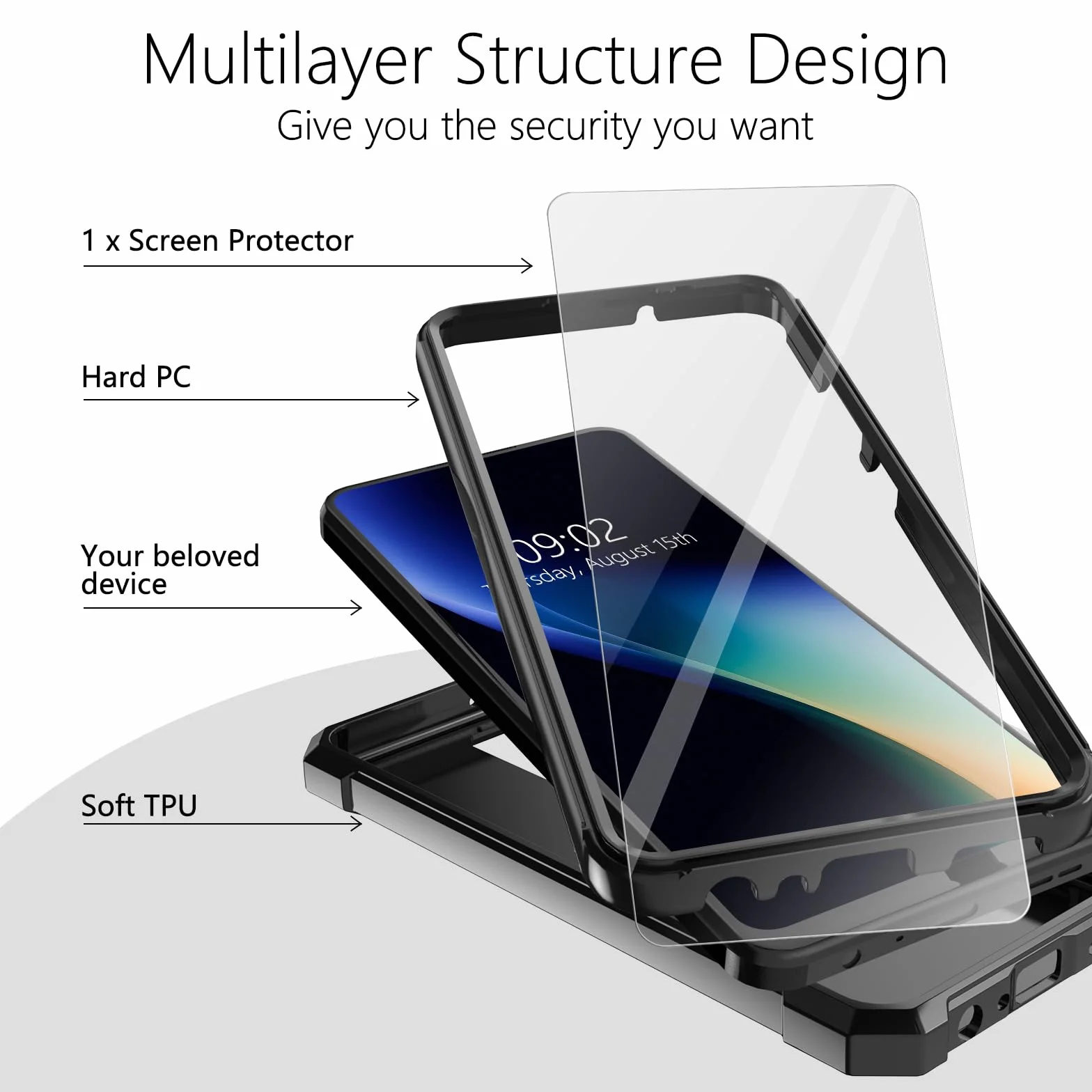 Etui do Samsung Galaxy A15 5G z osłoną ekranu ze szkła hartowanego, wytrzymałe, dwuwarstwowe, hybrydowe, ponure czaszki, żniwiarz, odporne na wstrząsy, ochronne etui na telefon Samsung Galaxy