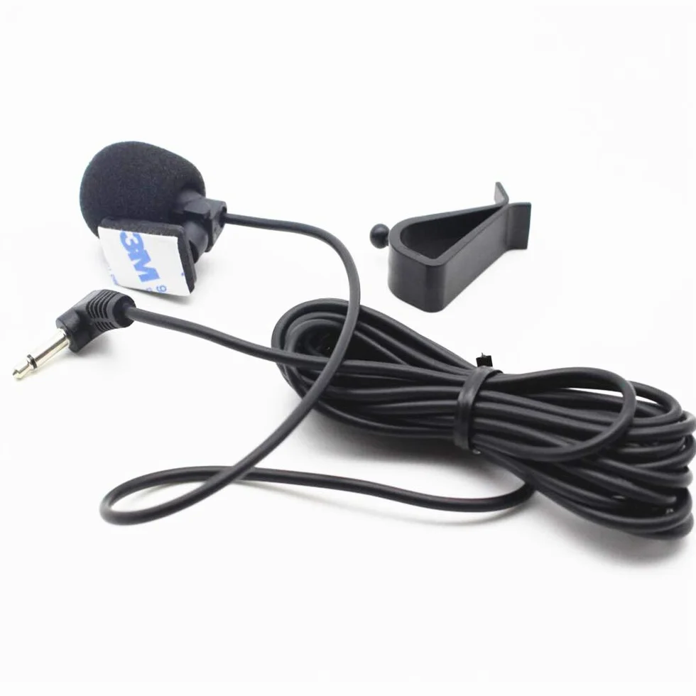 Zewnętrzny mikrofon 3,5 mm z kablem montażowym 3 m, mikrofon do radioodtwarzacza samochodowego i pojazdu z obsługą Bluetooth stereo, radio, GPS i DVD