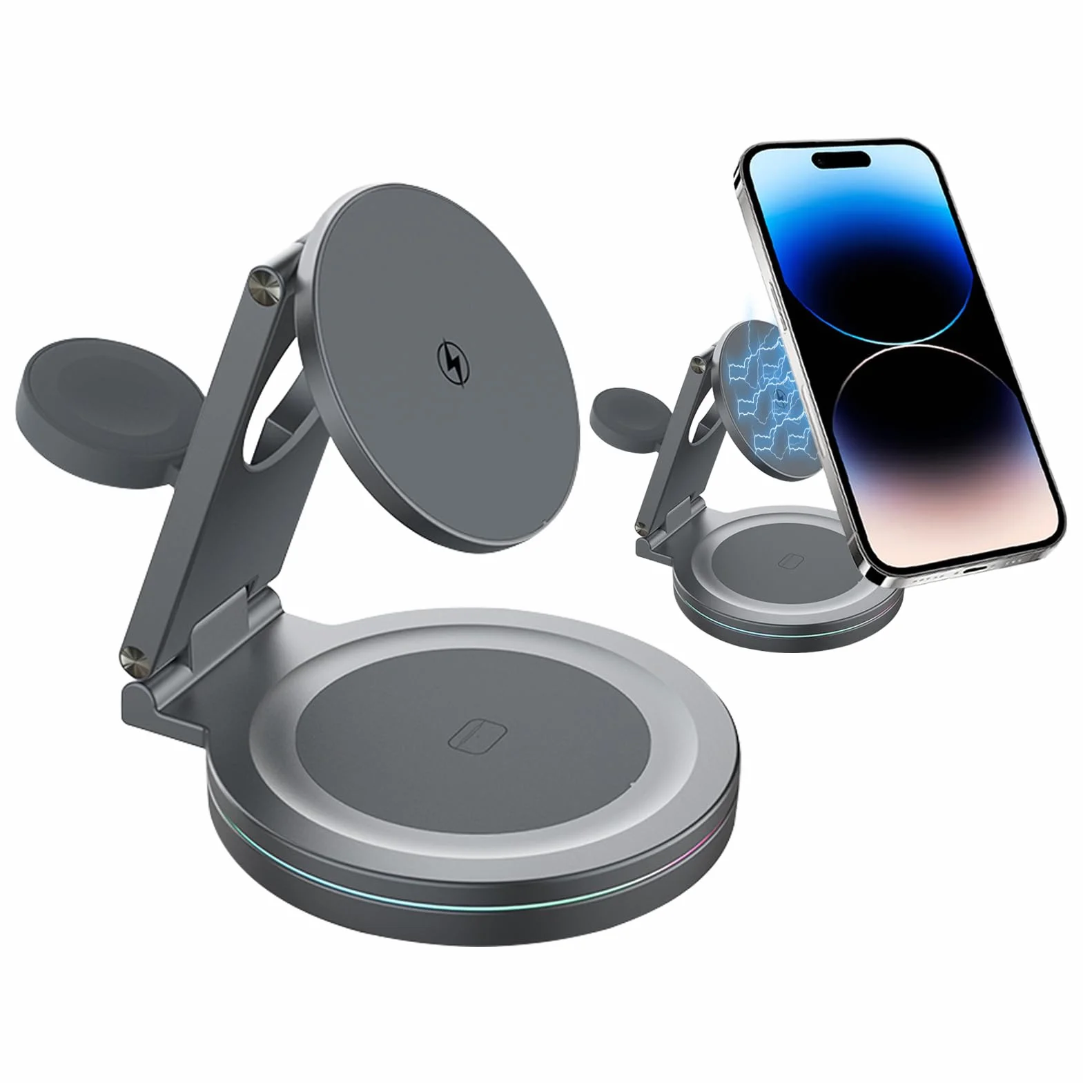 Stacja ładowania telefonu, stacja ładowania telefonu Magnetyczny uchwyt na | Stacja ładująca Obrotowa konstrukcja o 360° Magnetyczny uchwyt