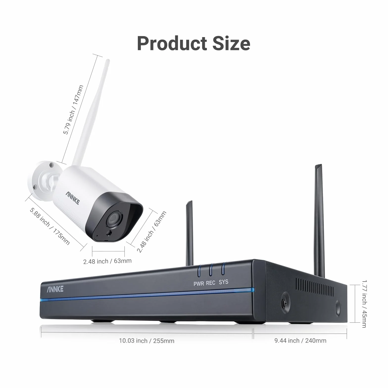 ANNKE Bezprzewodowa kamera do monitoringu 3 MP, zestaw zewnętrzny 8CH 5 MP NVR z 4 x 3 MP WiFi, zestaw do monitoringu wideo z dyskiem twardym 1 TB, obsługuje nagrywanie audio, odporność na warunki
