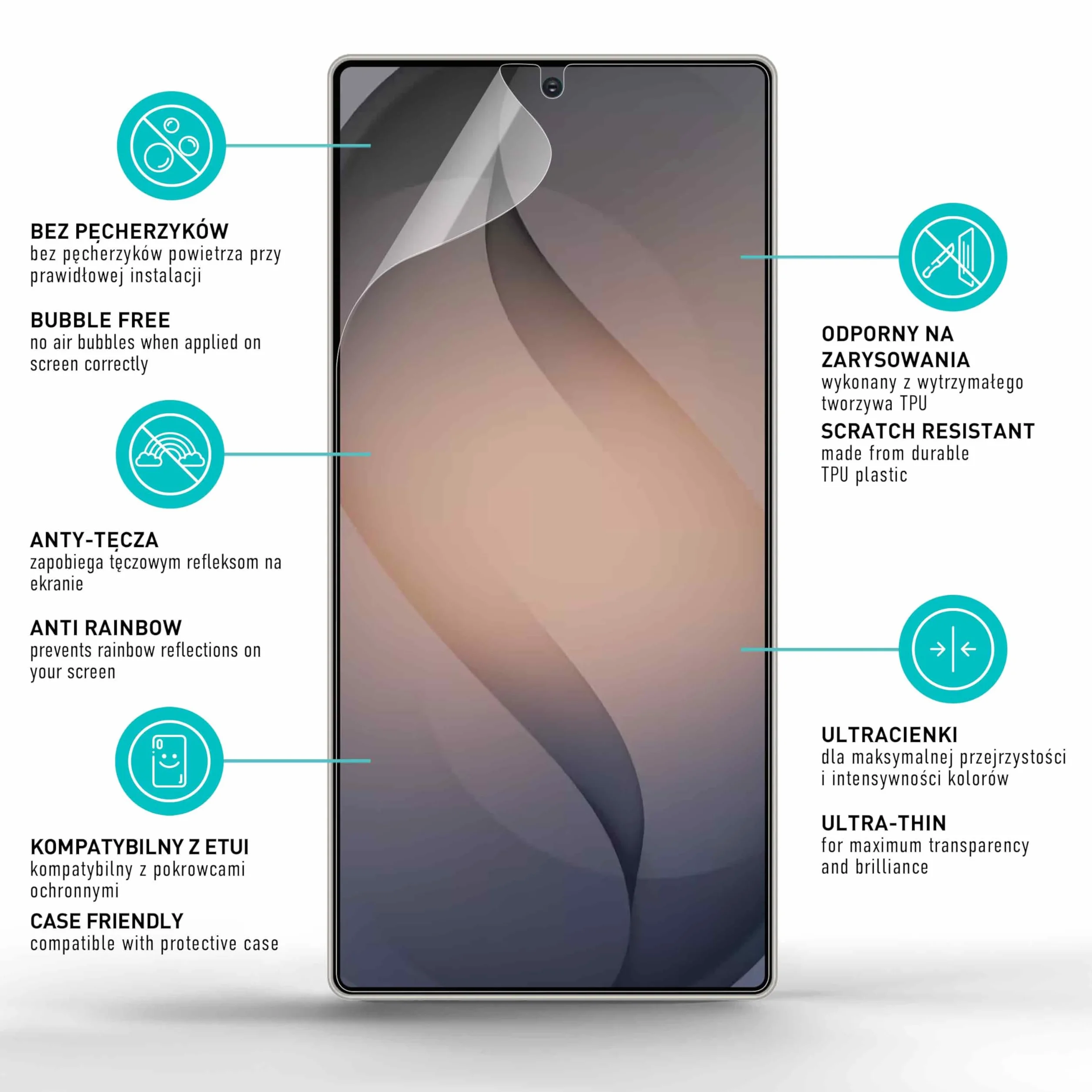 smartect Folia Ochronna TPU [2 Sztuki, Clear] dla Samsung Galaxy S26 Ultra, Zakrywa cały wyświetlacz, Ochraniacz Ekranu bez Pęcherzyków, Bez Odcisków palców