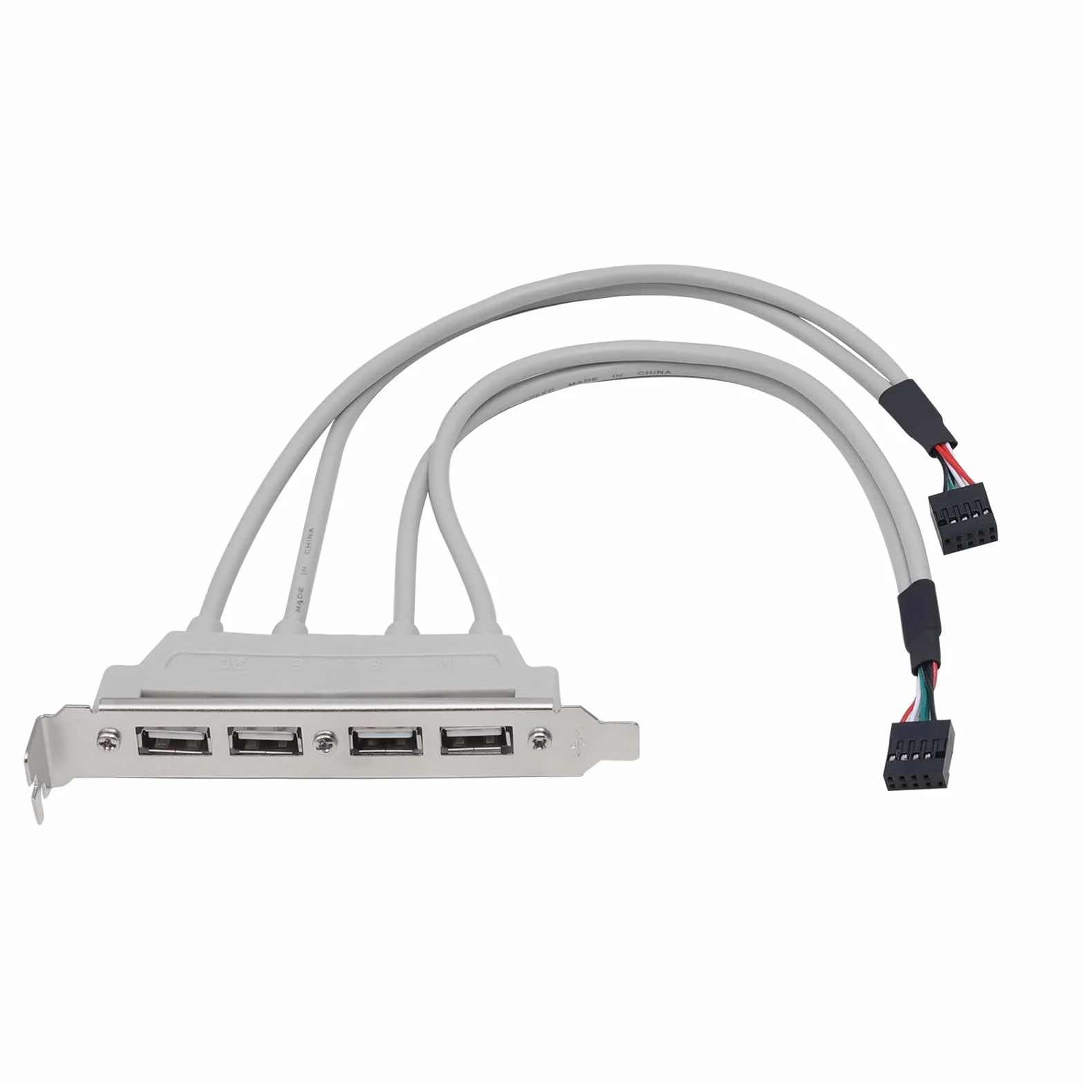 4 porty USB 2.0 do IDC 9-pinowe gniazdo przedłużające do 4 USB A żeńskie z gniazdem PCI 30 cm