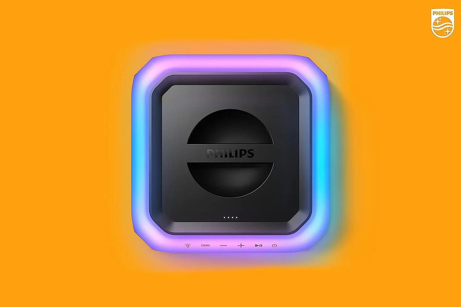 Philips TAX7207/10 Głośnik Imprezowy Bluetooth, Czas Odtwarzania 12 Godzin, Oświetlenie Imprezowe 360°, Bezprzewodowe Łącze Imprezowe I Akumulator