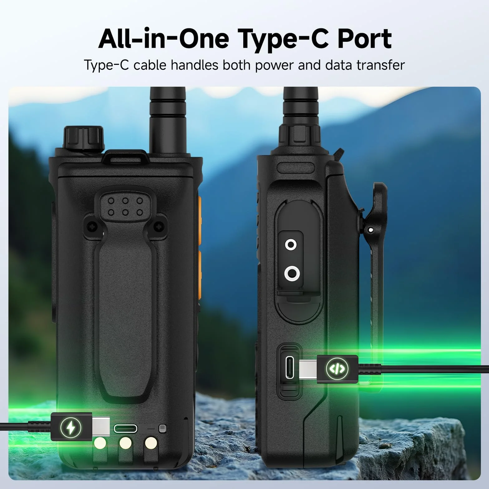 Retevis Ailunce RA89R Radiotelefon Amatorski Ze Słuchawką, Sterowanie Aplikacją, Tymczasowy Repeater, Transmisja Danych/Ładowanie Przez Usb Typu C, Am/Fm, 2800 Mah, Dla Entuzjastów Outdooru