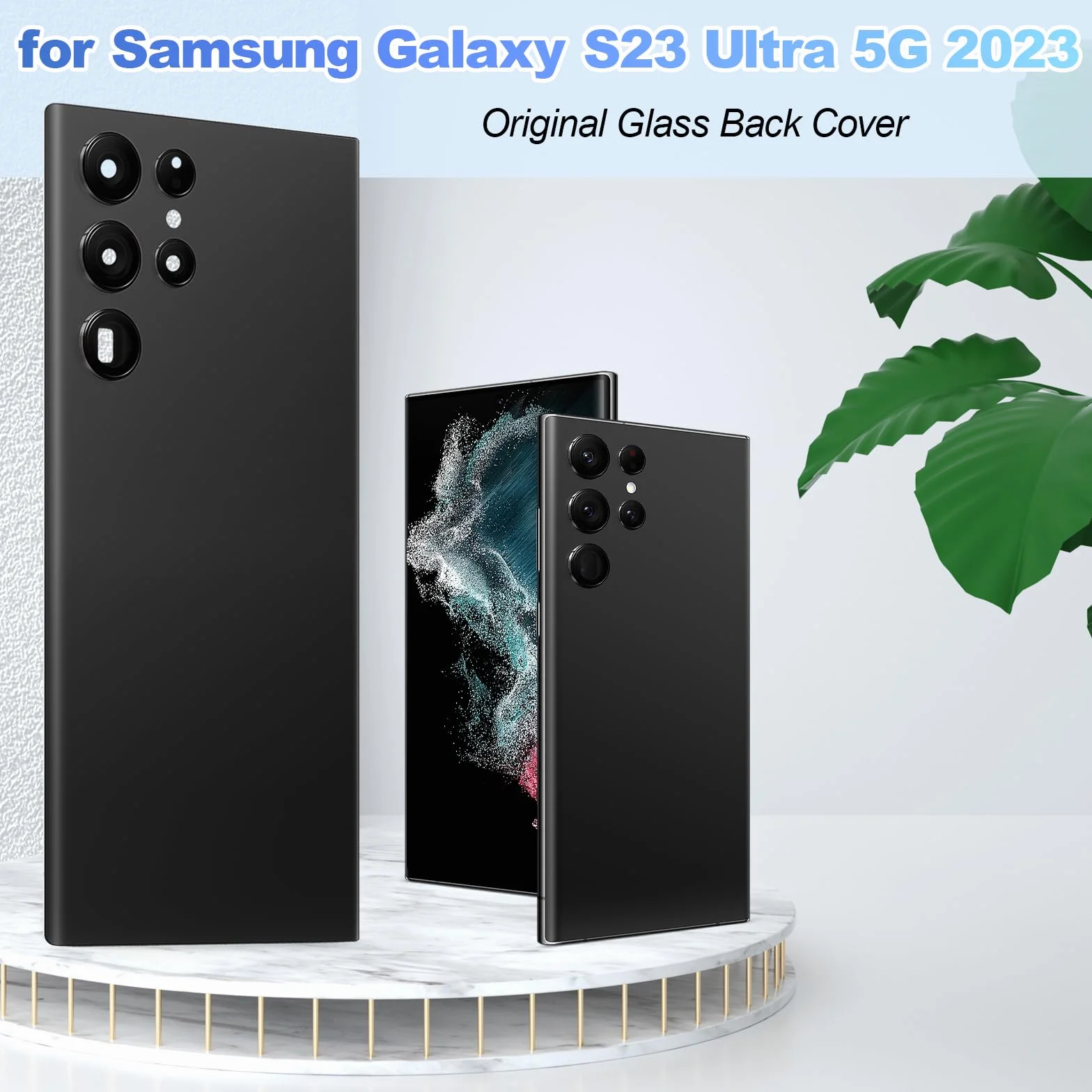 6,8" czarna pokrywa akumulatora do Samsung Galaxy S23 Ultra 5G SM-S918B SM-S918U tylna szklana tylna osłona tylna szkło zamiennik zestaw naprawczy z obiektywem aparatu + narzędzia