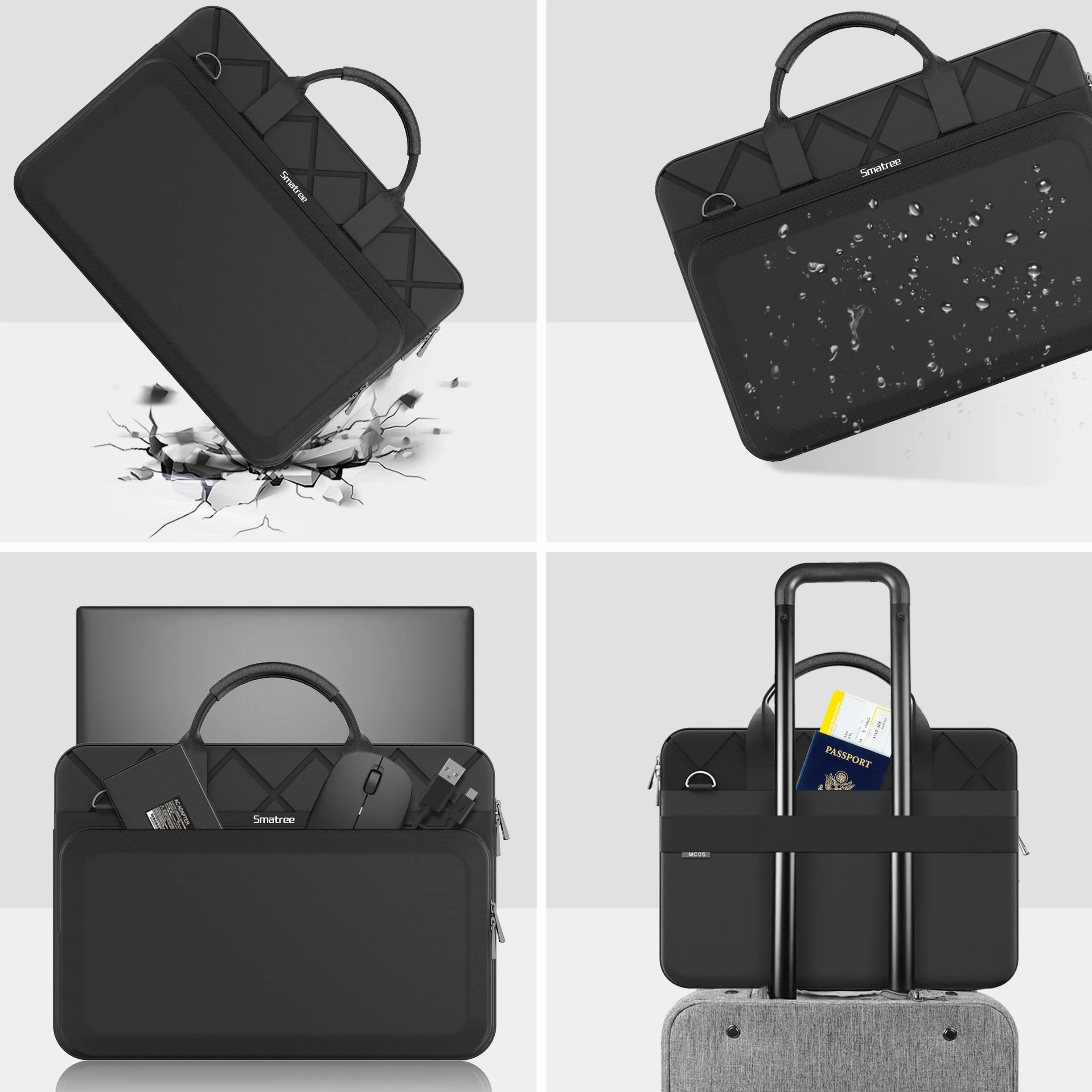 Smatree CityShield Etui na ramię na laptopa 39.6–40.6 cm DELL G15/G16, do laptopa gamingowego 40.6 cm Alienware m16/x16, do laptopa do gier Alienware 16 Area-51, rękaw z kieszenią na akcesoria (MC02)
