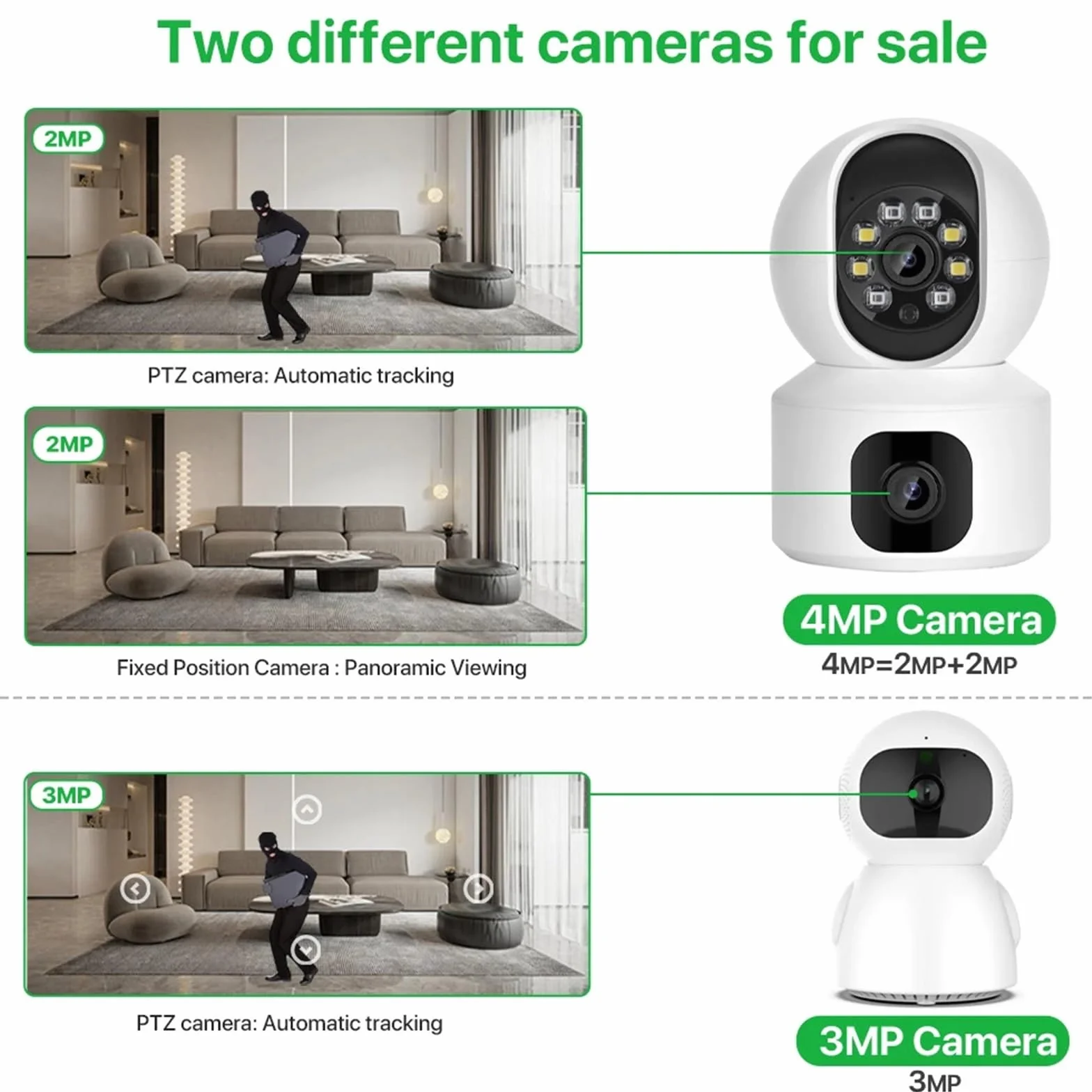 Kamery Monitoringu, 2K 4MP podwójny obiektyw kamera PTZ IP podwójny ekran kamera ochrony domu 3MP HD automatyczne śledzenie niania elektroniczna baby monitor nadzór wideo(3MP Add 64G)