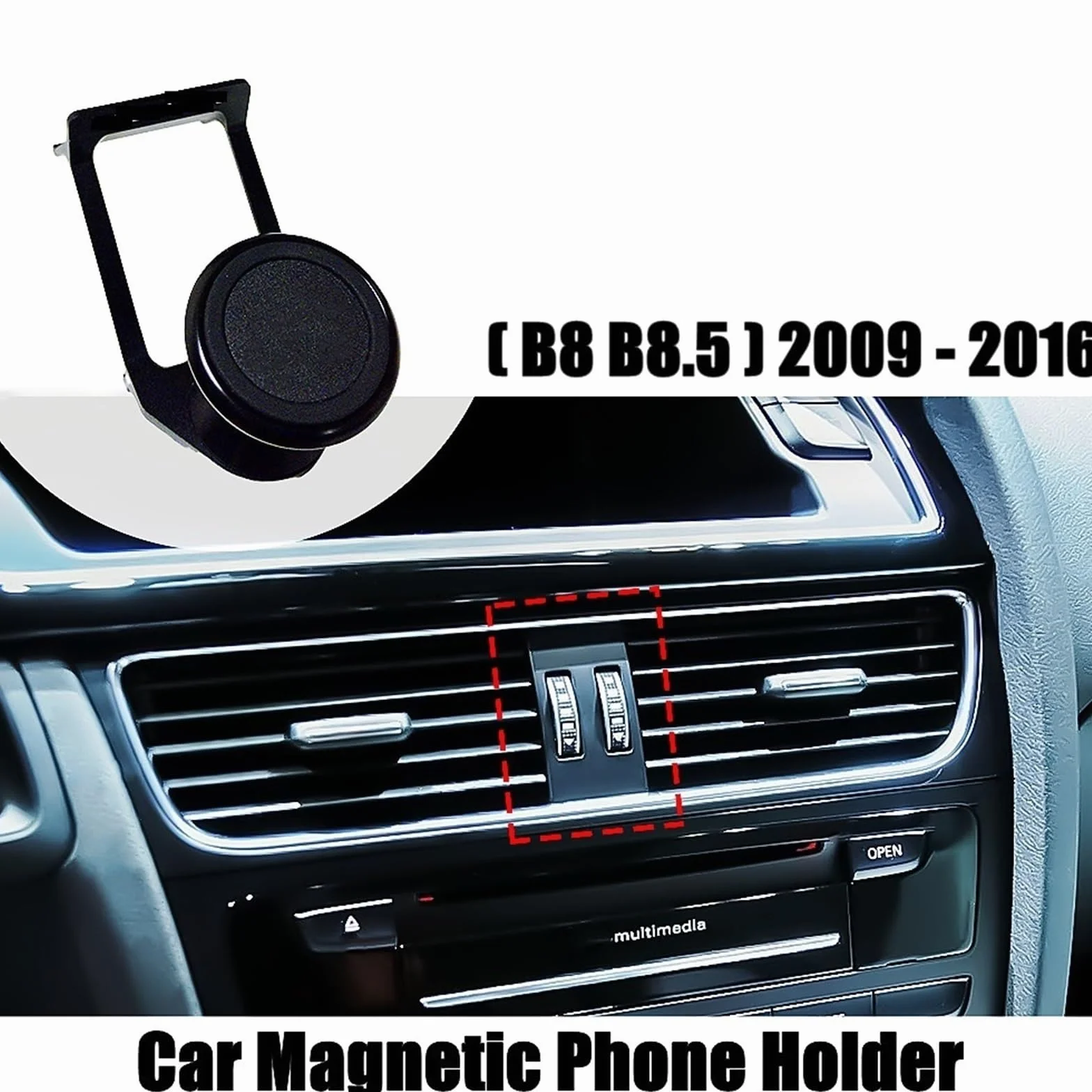 Samochodowy uchwyt na telefon Uchwyt samochodowy na telefon A4 A5 Q5 B8 B8.5 Uchwyt magnetyczny do montażu na kratce wentylacyjnej 360° Obrotowy wspornik Akcesoria uchwyt na telefon komórkowy