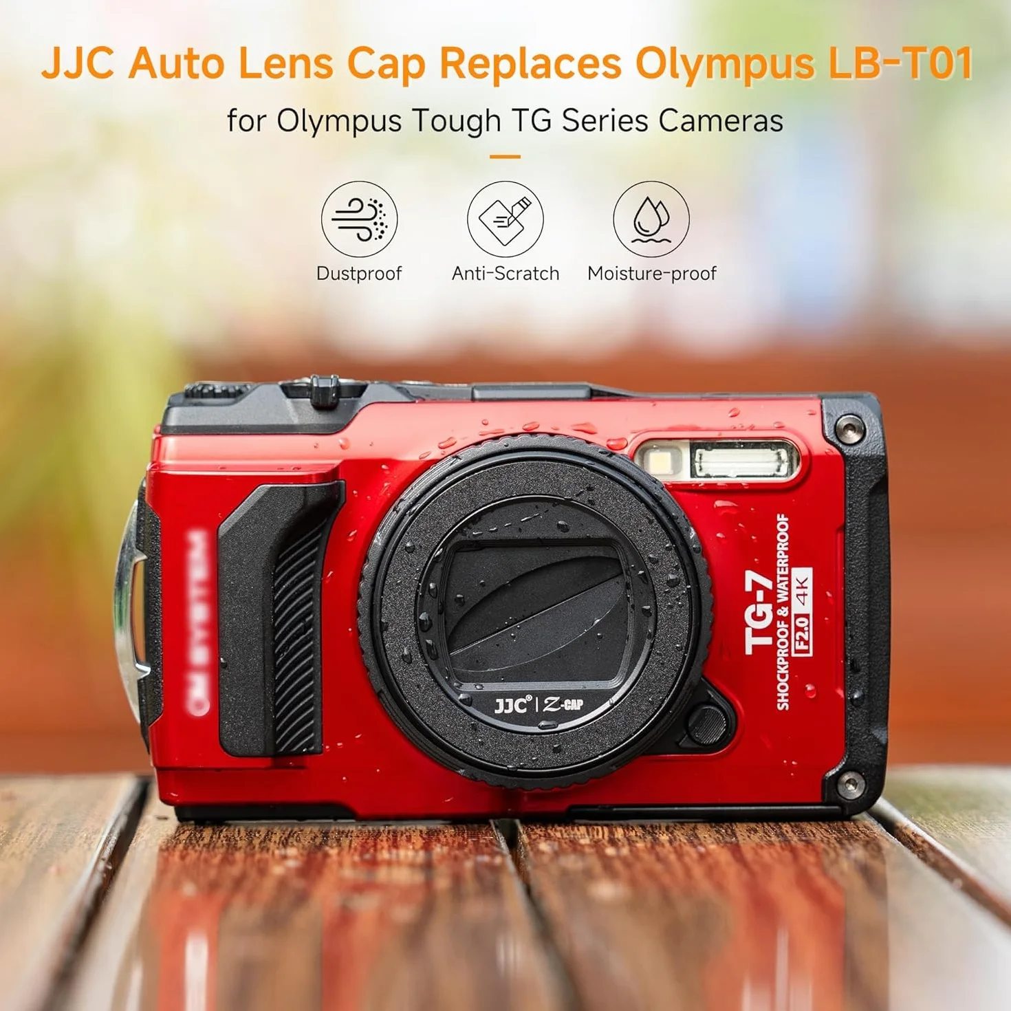 JJC Osłona obiektywu chroniąca soczewkę dla aparatów Olympus Tough TG-6, TG-5, TG-4, TG-3, TG-2 i TG-1F, OM SYSTEM TG-7, zamiennik dla osłony obiektywu Olympus LB-T01