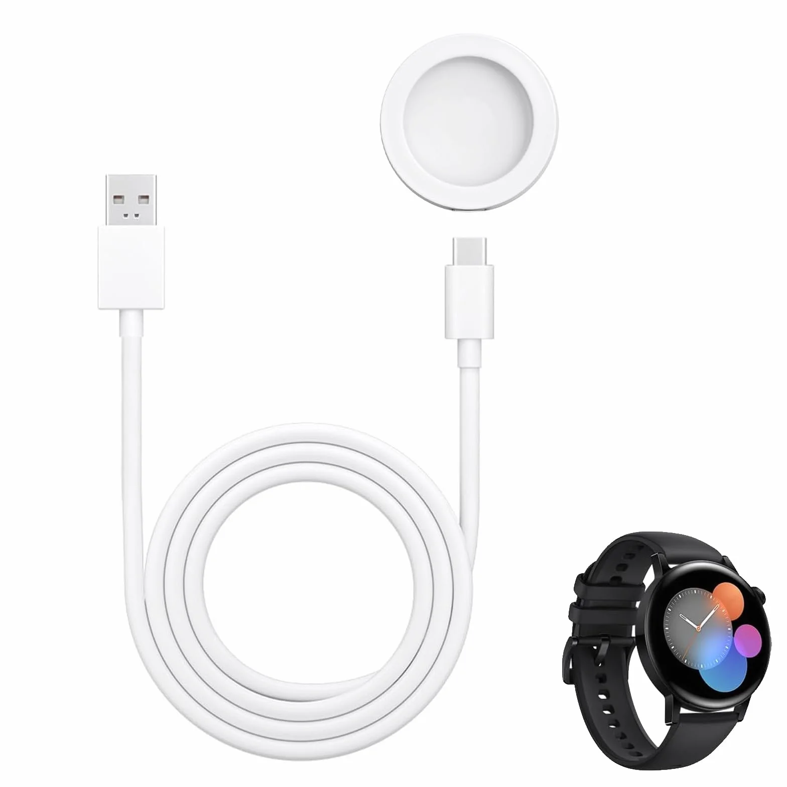Ładowarka kompatybilna z Huawei Watch GT5/5 Pro/GT4/GT3 Pro/3 SE/GT2 Pro/GT Runner/Watch 4/4 Pro/3/Ultimate, stacja dokująca z kablem USB 1M