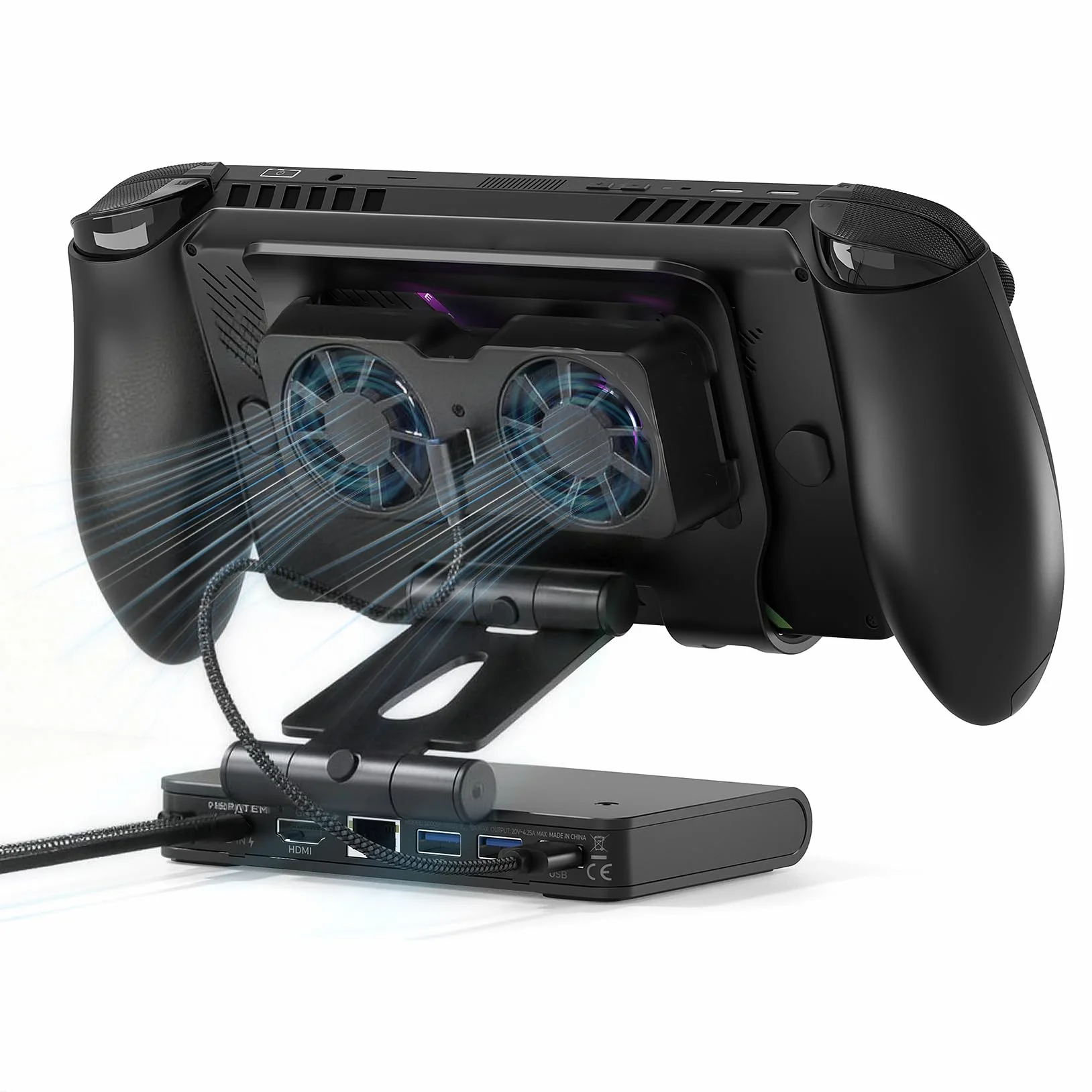 3-biegowa stacja dokująca do ROG Ally X/Legion Go (S)/MSI Claw, stacja dokująca z przełącznikiem 4K przy 144 Hz, USB 3.2x3, PD100W, Ethernet Fit i HDMI do konsol przenośnych
