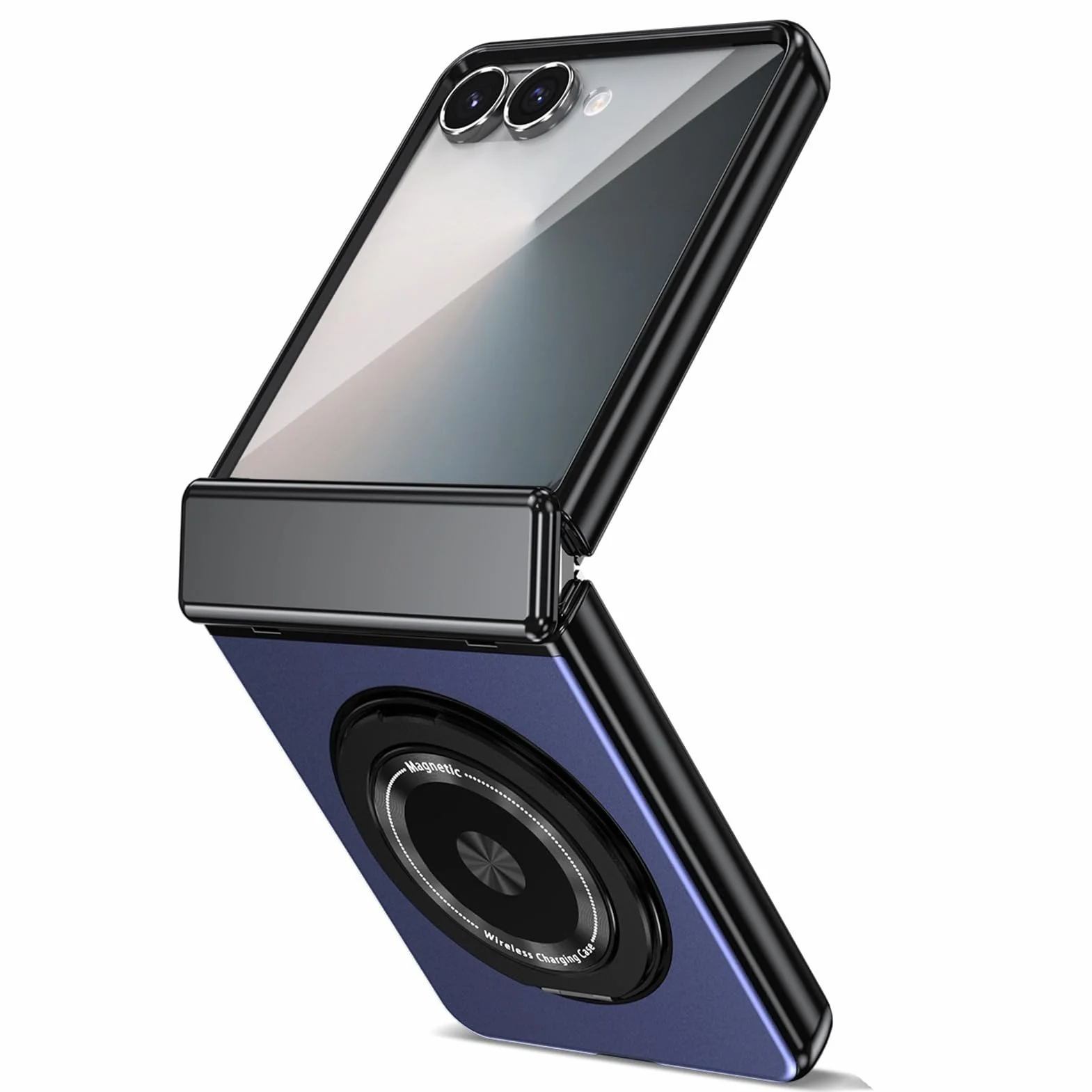 Cienkie etui do Samsung Galaxy Z Flip 8, pierścień powlekany na zamek błyskawiczny, magnetyczny ochraniacz ekranu, fioletowy, Flip 8