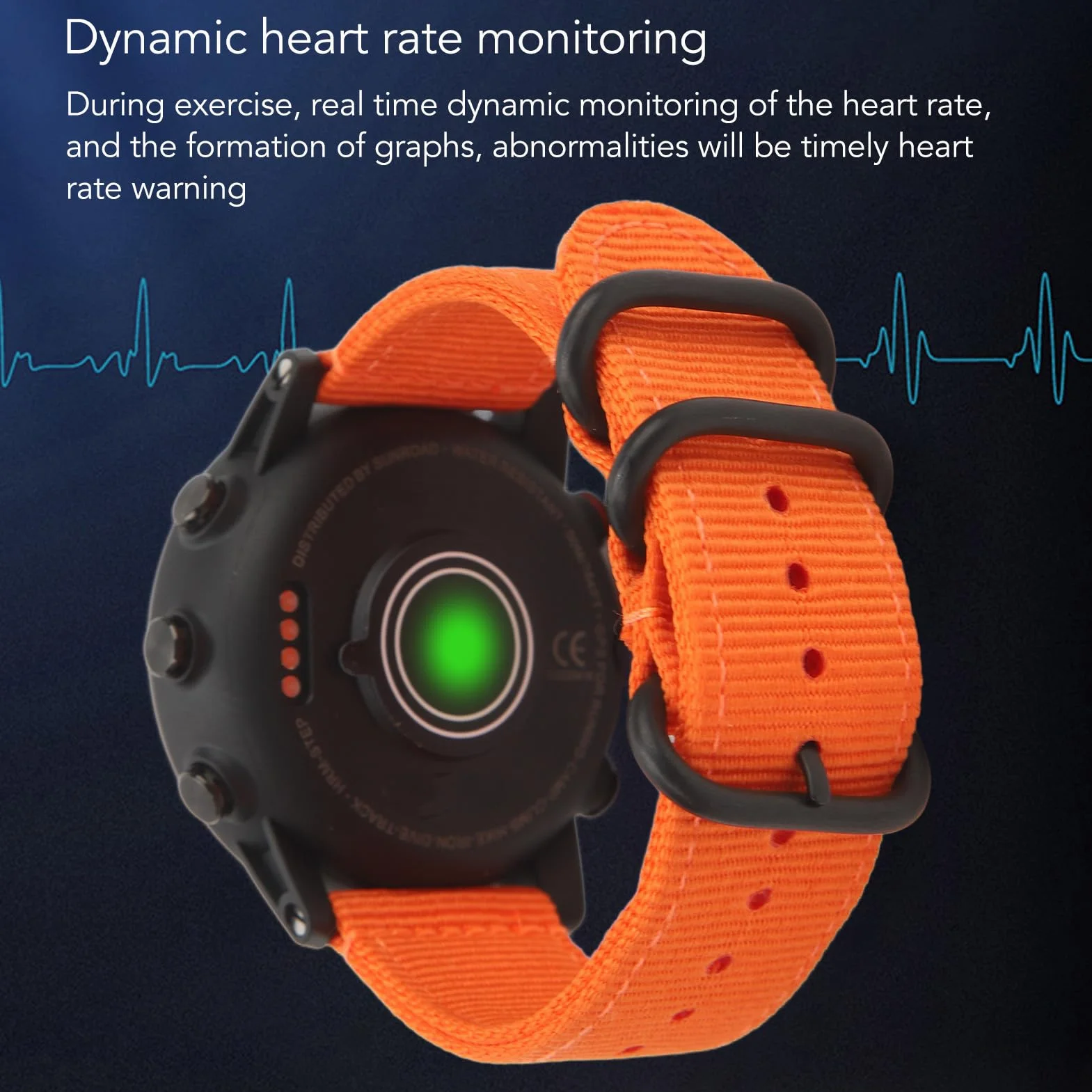 Zegarek Sportowy Metalowe ładowanie USB Monitorowanie Snu Smartwatch 50M Wodoodporna Nawigacja z Trackerem do Biegania (Pomarańczowy)