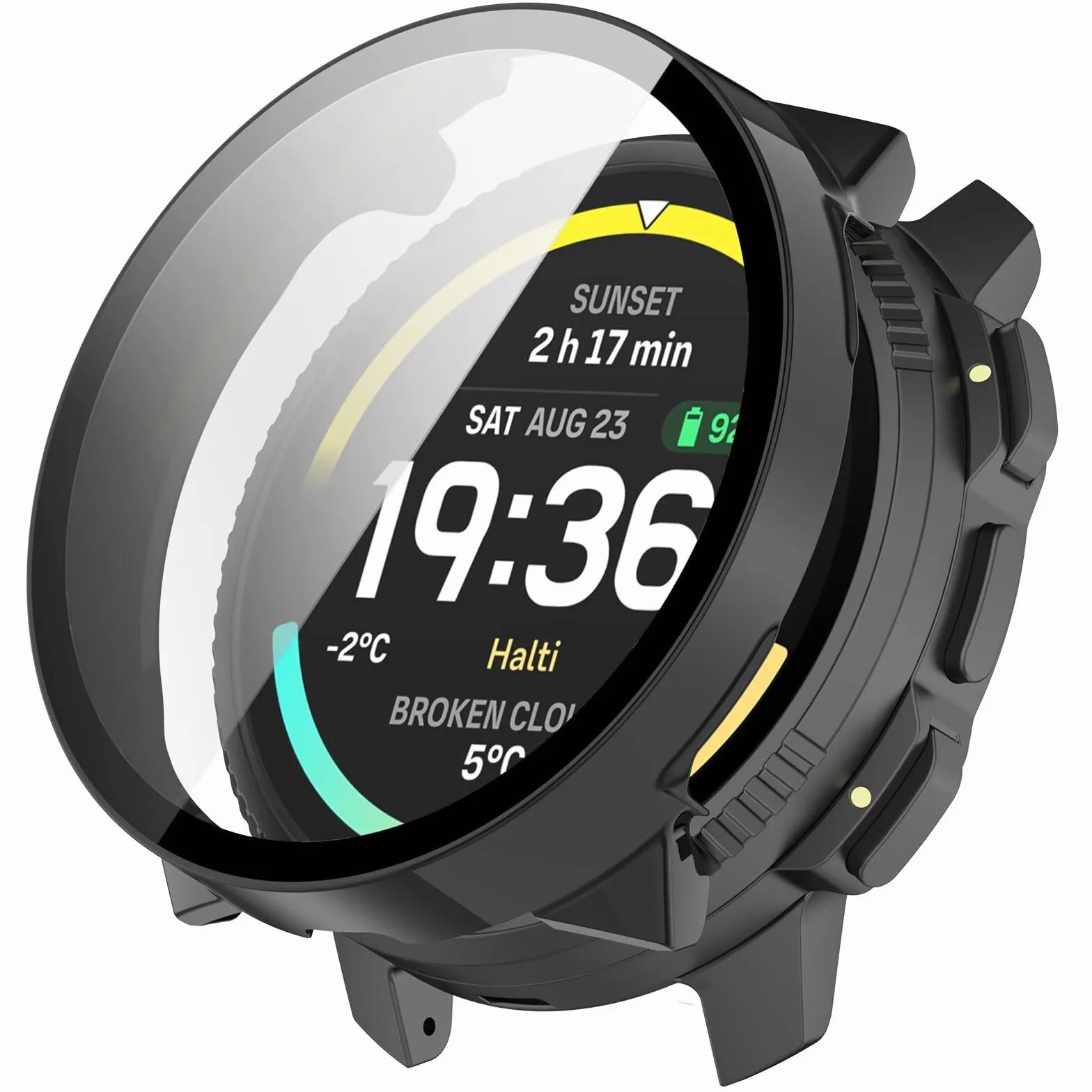 Etui kompatybilne z SUUNTO Vertical 2, PC + folia hartowana, czarne