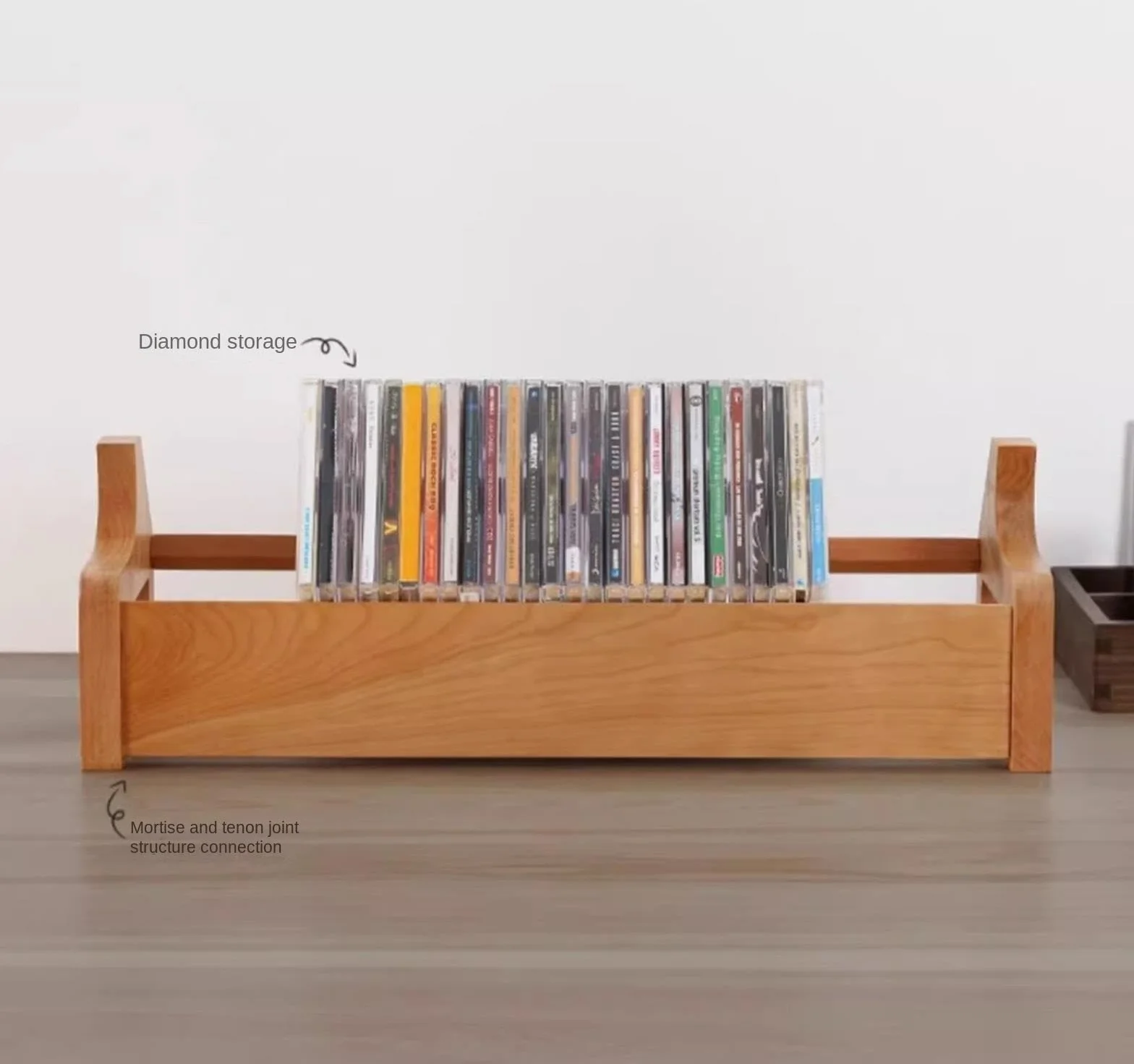 Regał Winyl Drewniany Stojak Na Płyty CD, Organizer Biurko, Uchwyt, Do Filmów, Gier Wideo Przechowywanie Ekspozycja(Bruin)