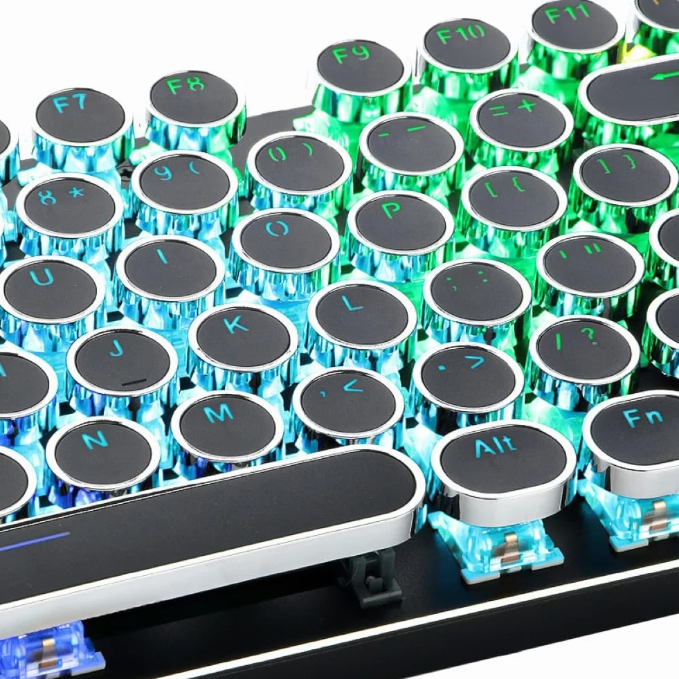 Okrągły zestaw nasadek klawiszy do klawiatur mechanicznych – podświetlany profil PBT, retro, kompatybilny z Cherry MX