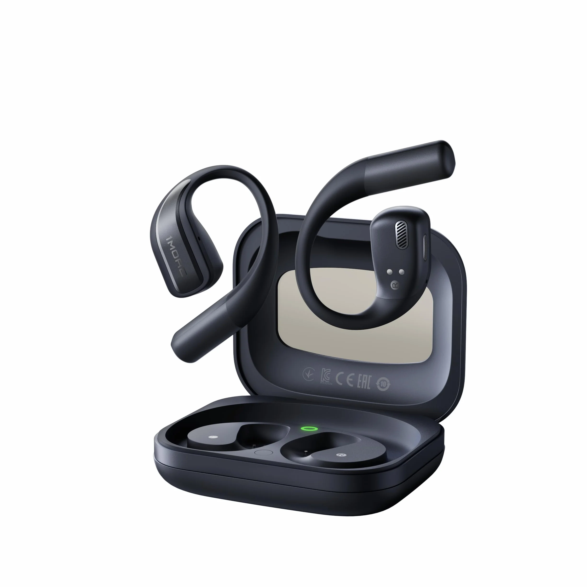 1MORE S70 Open Ear słuchawki Bluetooth 5.3, bezprzewodowe słuchawki douszne z 4 mikrofonami, więcej basów, akumulator 40 h, szybkie ładowanie, pałąk Balance AIR+, IPX5, redukcja szumów połączeń,
