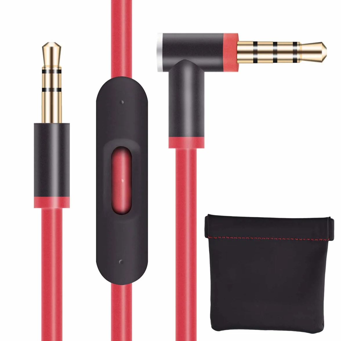 Zamienny kabel audio z pilotem i mikrofonem do Beats by Dr. Dre SoloHD/Studio/Pro/Detox czerwonwy