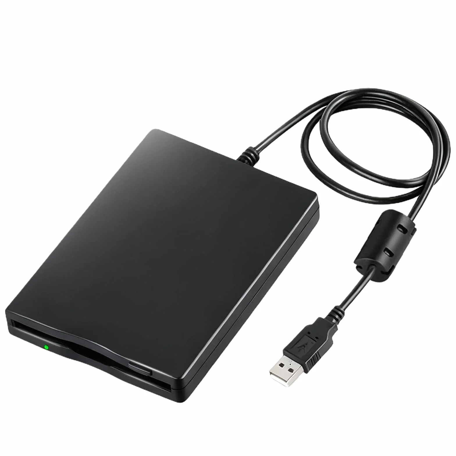 Leikurvo Zewnętrzna stacja dyskietek USB przenośna FDD 1,44 MB 3,5 cala, Slimline Floppy Disk Drive zewnętrzny czytnik kart, akcesoria komputerowe, wyjmowane, kompatybilne z PC i Mac, Plug and Play