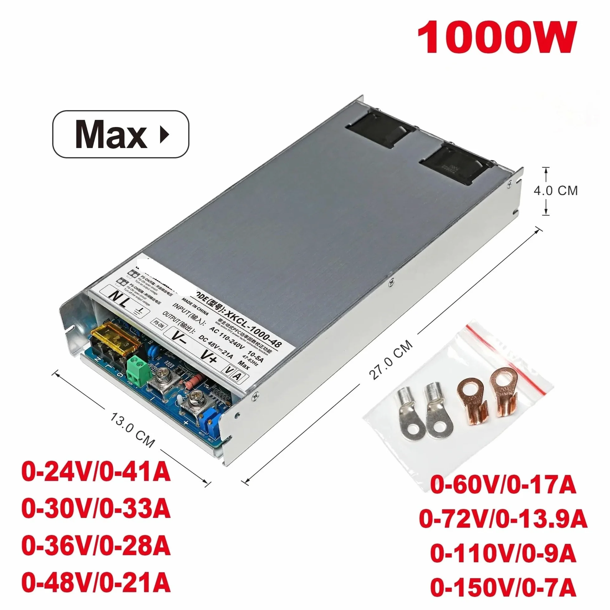 Zasilacz impulsowy 1000 W Stały prąd i napięcie AC na DC Przemysłowy transformator konwertera 24 V 36 V 48 V 60 V 150 V Wszechstronny i wydajny(0-36V 0-28A)