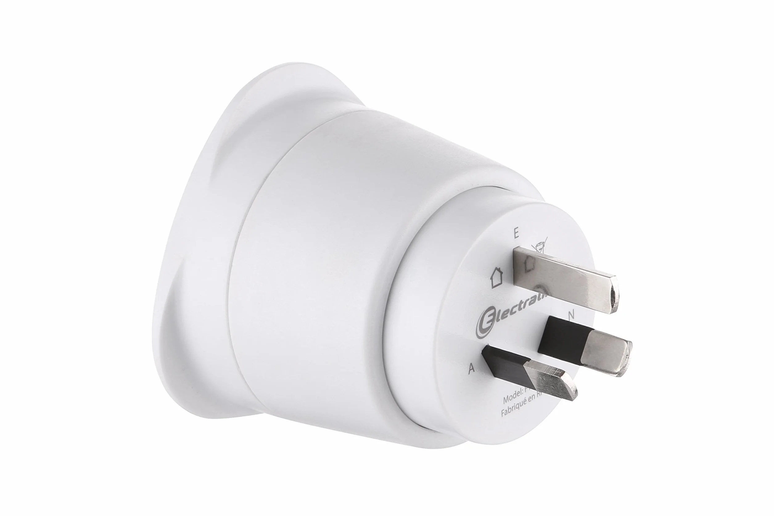 Electraline adapter podróżny Francja Europa Australia Chiny 2-biegunowy biały