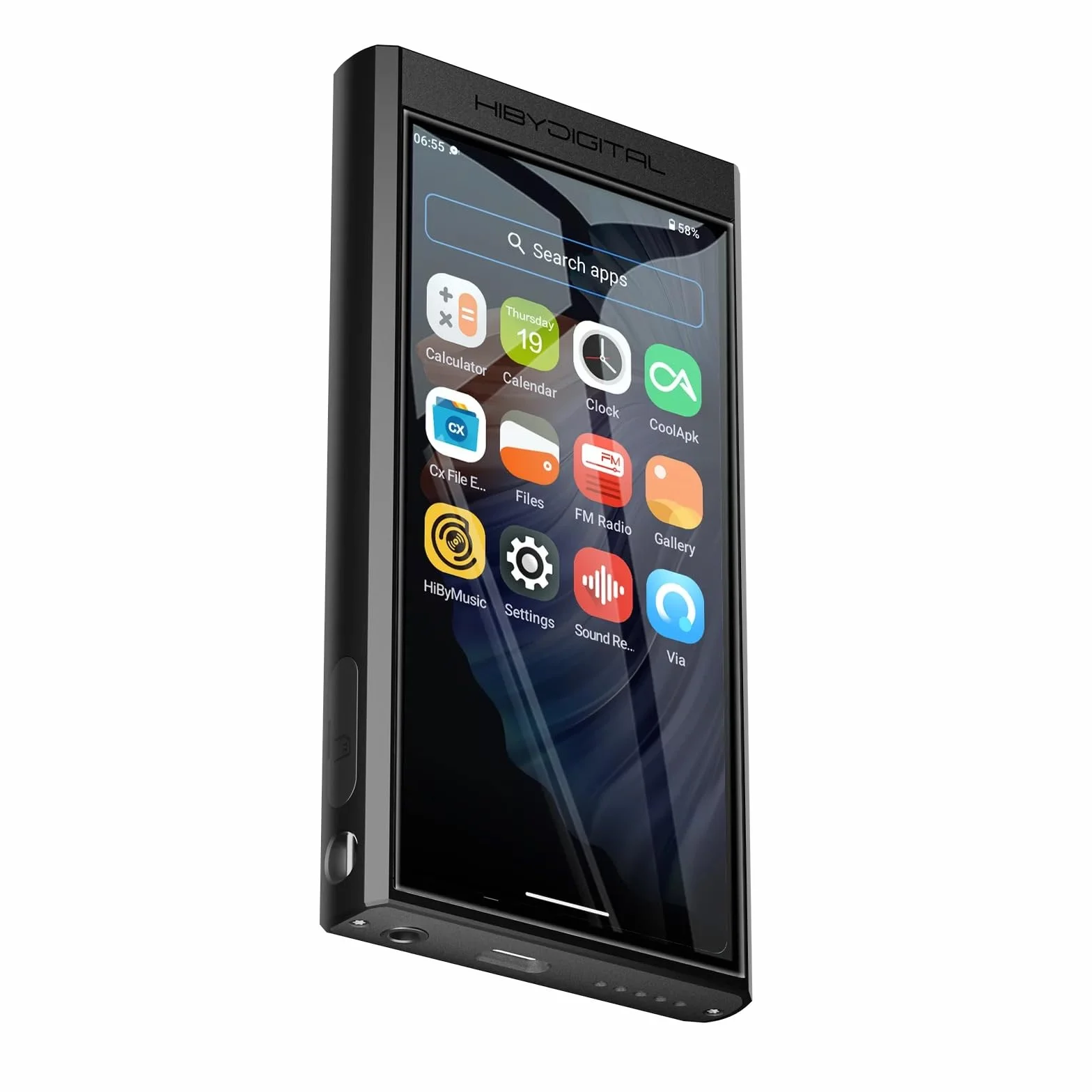 HiBy Cyfrowy odtwarzacz audio M300 z wbudowanym głośnikiem, Android 13 OS, Bluetooth, WiFi, FM, PCM768k, DSD256, 32 GB (czarny)