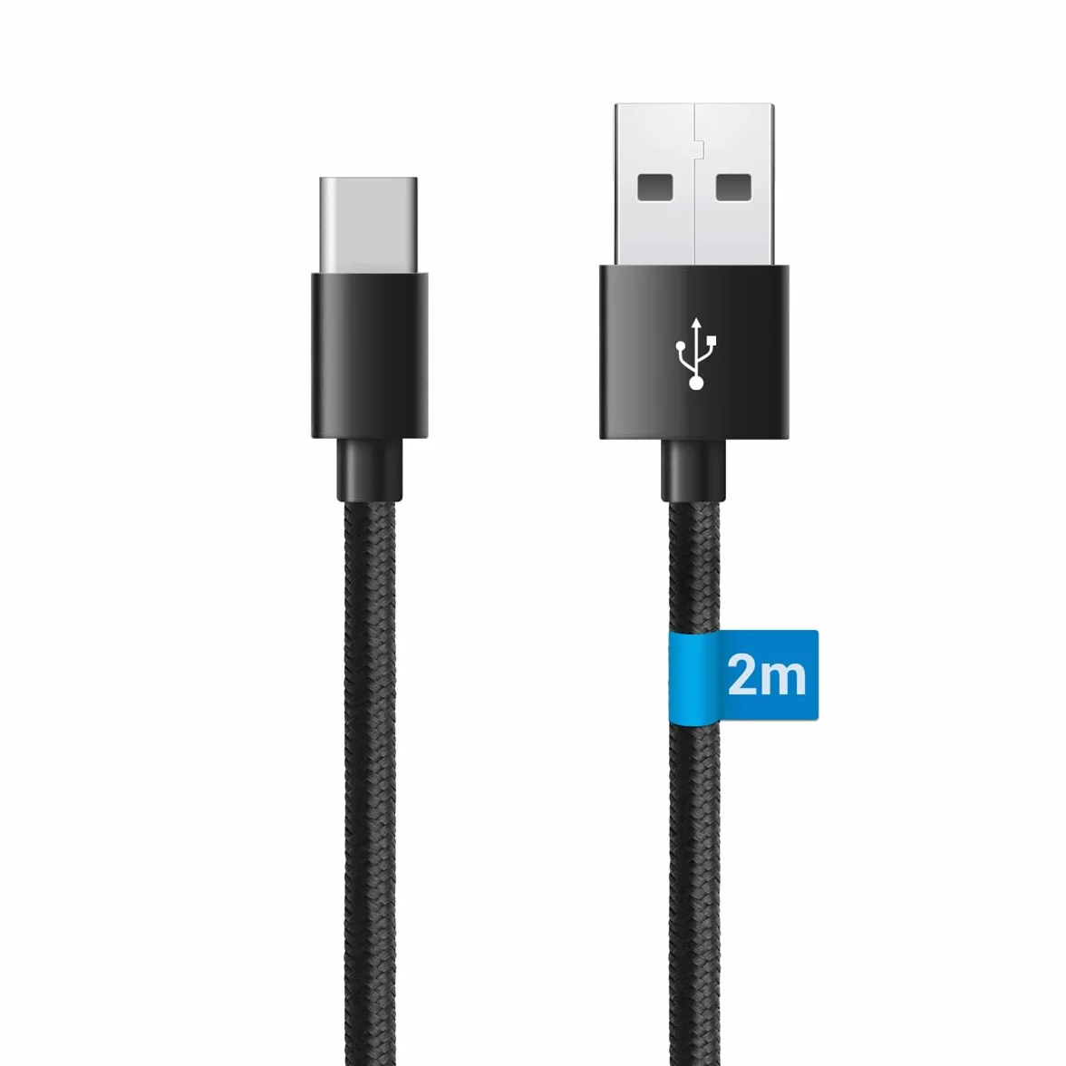 Waytex Kabel USB C 3.1 USB 2,00 m Czarny Nylon