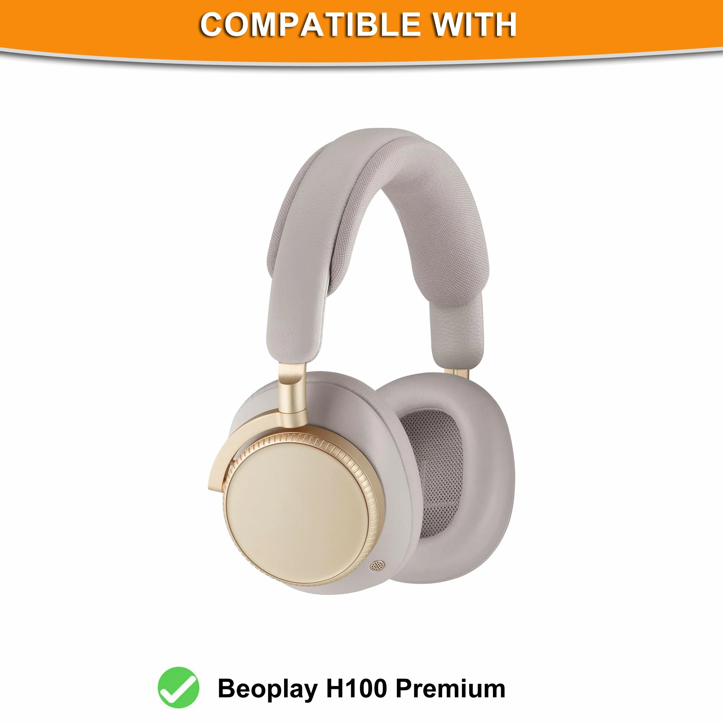 Defean Wymienne nauszniki ze skóry jagnięcej, kompatybilne z Bang & Olufsen Beoplay H100 Premium, bezprzewodowe słuchawki nauszne z aktywną redukcją szumów, klepsydra piaskowa