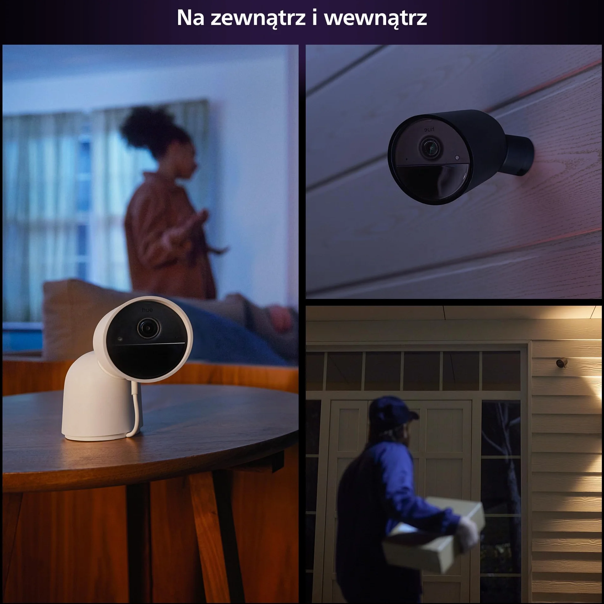 Philips Hue Kamera Raven zasilana baterią akumulatorową biała