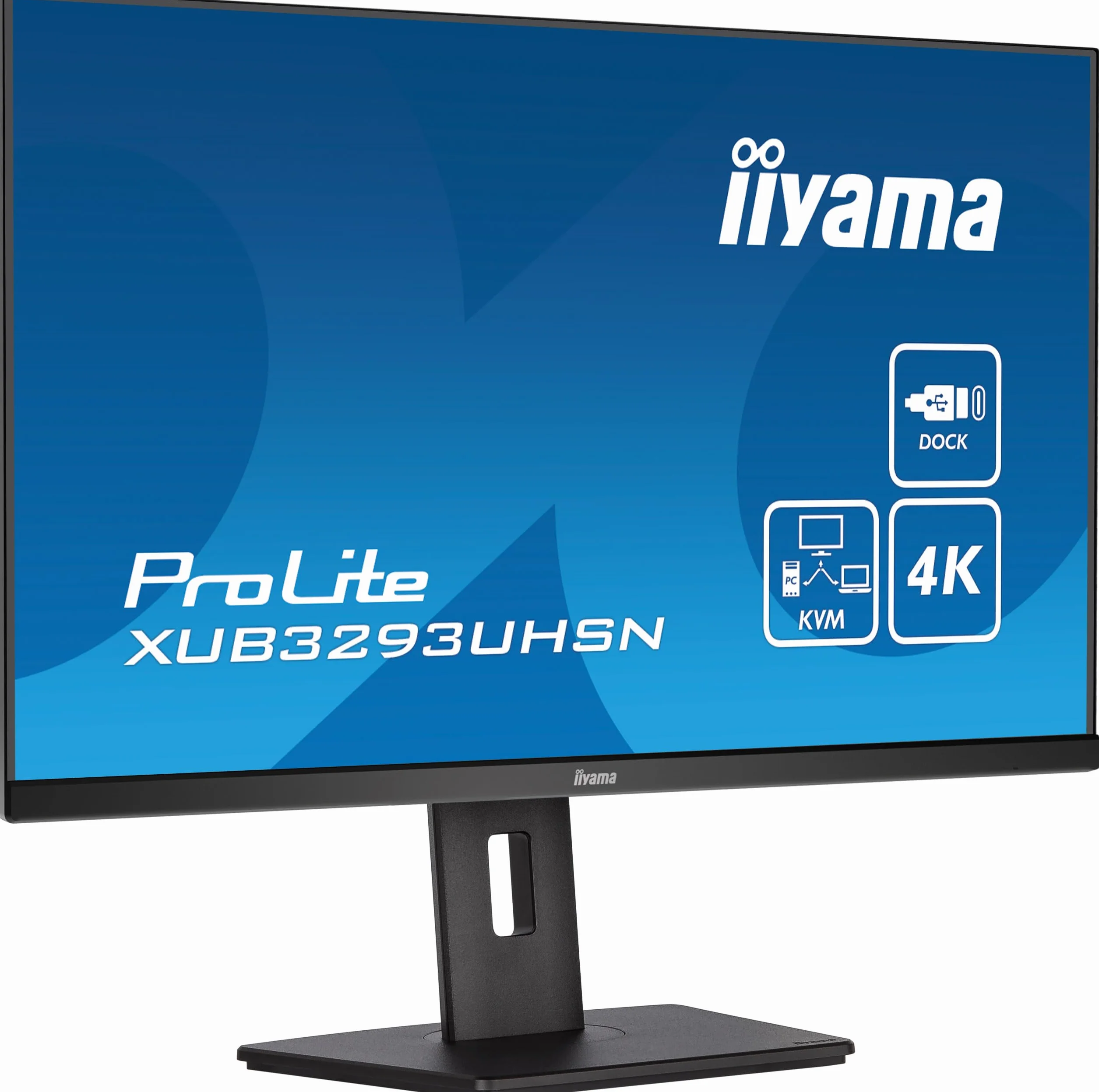 iiyama Prolite XUB3293UHSN-B5 80 cm 31,5" IPS LED monitor 4K UHD HDMI DP USB3.0 USB-C 65 W LAN przełącznik KVM Slim-Line regulacja wysokości, czarny