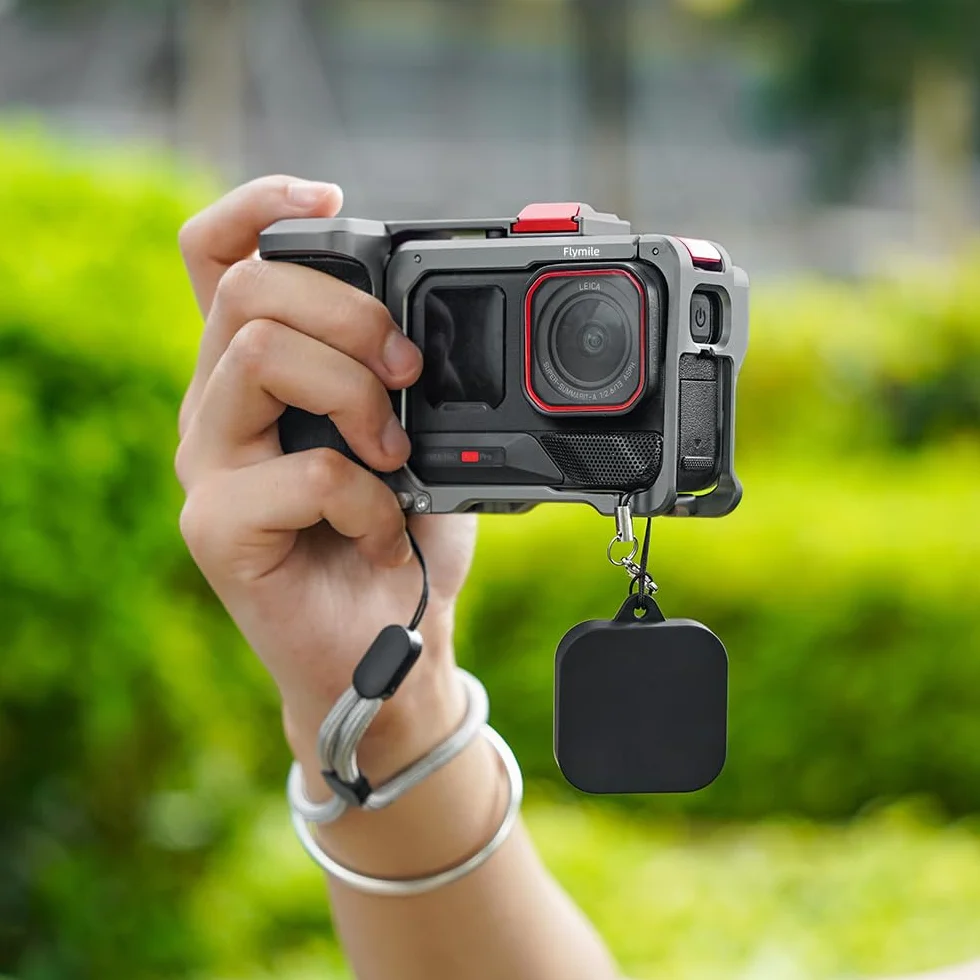 Uchwyt ochronny do aparatu Insta360 Ace Pro 1/Ace Pro 2 - sportowy uchwyt do fotografowania ze stopu aluminium z osłoną obiektywu i paskiem na nadgarstek, antypoślizgowy stabilizator akcesoria do