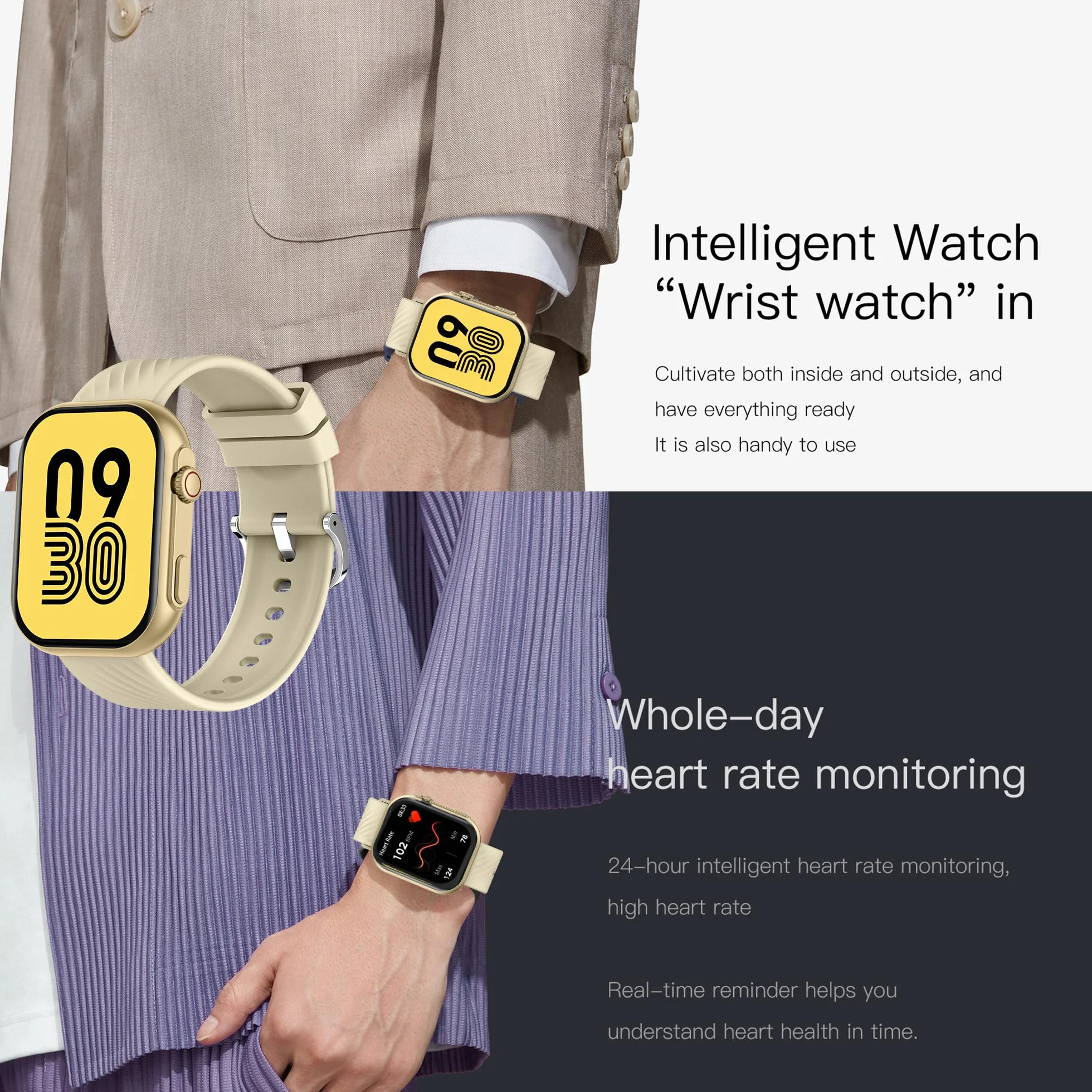 Smartwatche Mężczyźni z Funkcje Telefonu Bluetooth, Sportowy Smartwatch 2,0 Cala ze 123 trybami Sportowymi, Odtwarzaczem Muzycznym, Pomiarem tętna, Wodoodpornością IP68 dla Android iOS (Złoto)