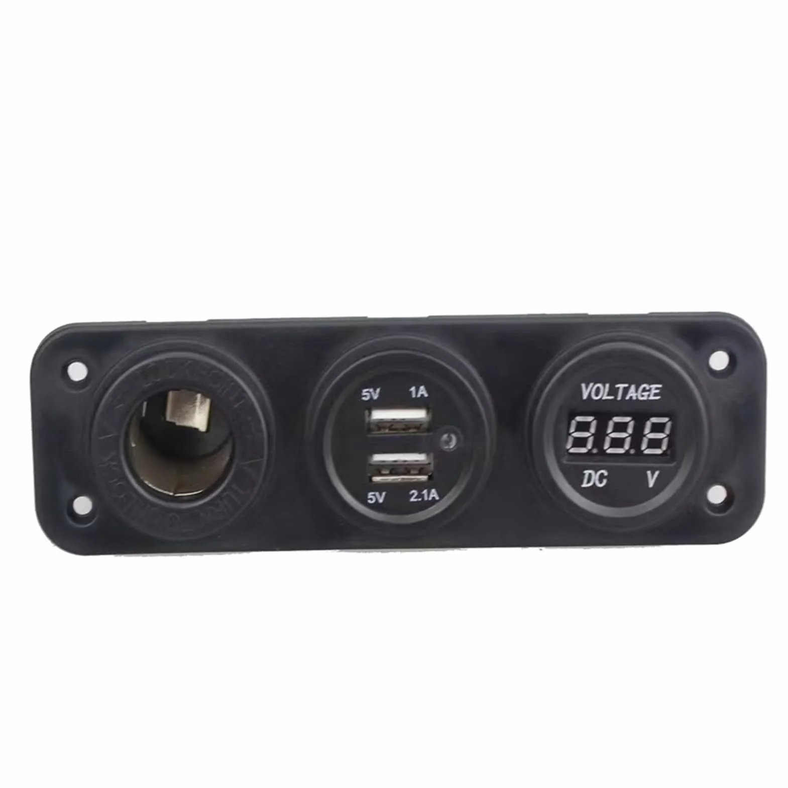 Ładowarka samochodowa, Gniazdo USB do telefonu komórkowego, montaż na panelu, z woltomierzem