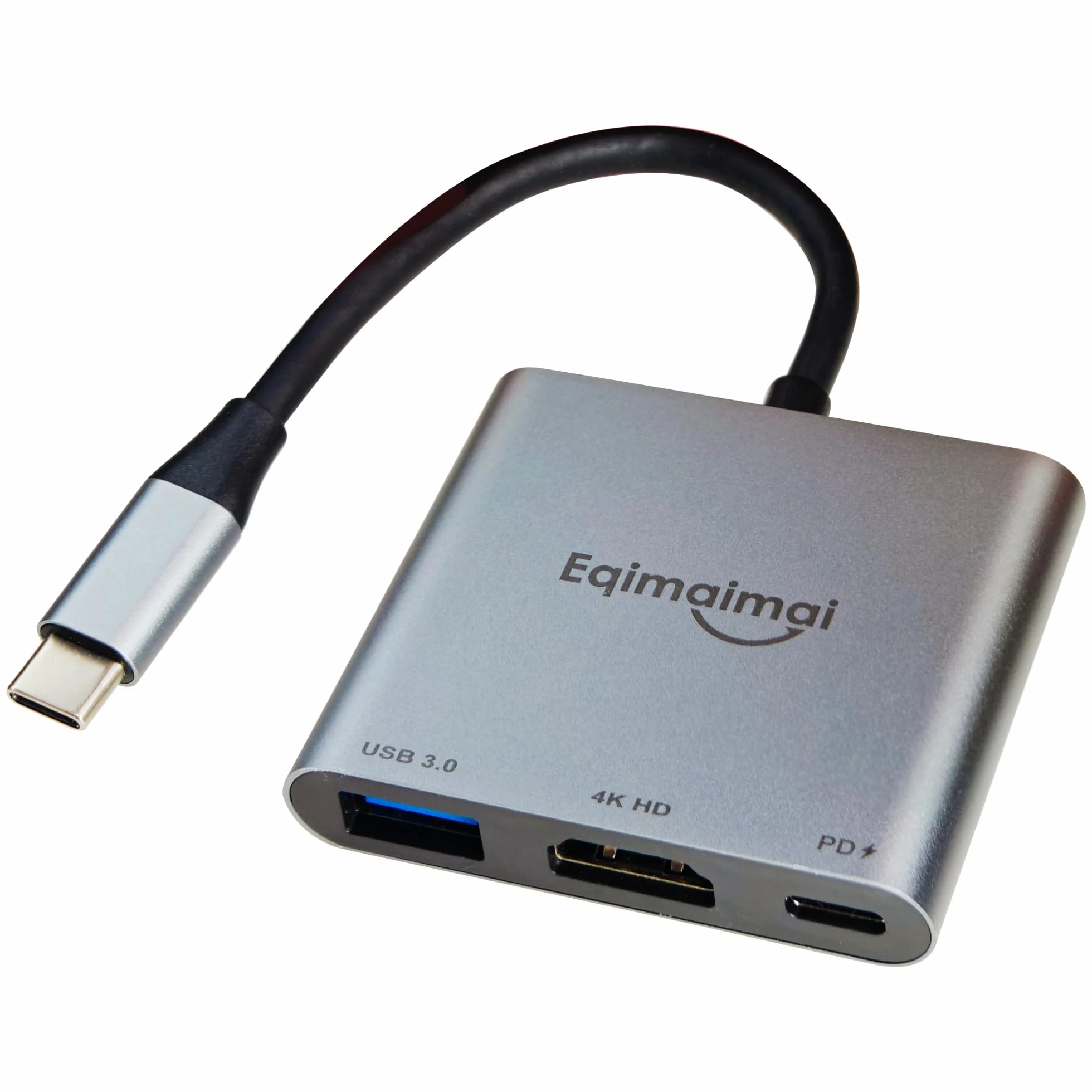 Adapter USB C na HDMI, 4K przy 30 HDMI na USB C, adapter USB C na HDMI z USB 3.0, ładowanie PD 100 W, wieloportowy koncentrator kompatybilny z MacBook Pro, iPad Air, iPhone, laptopem, telewizorem