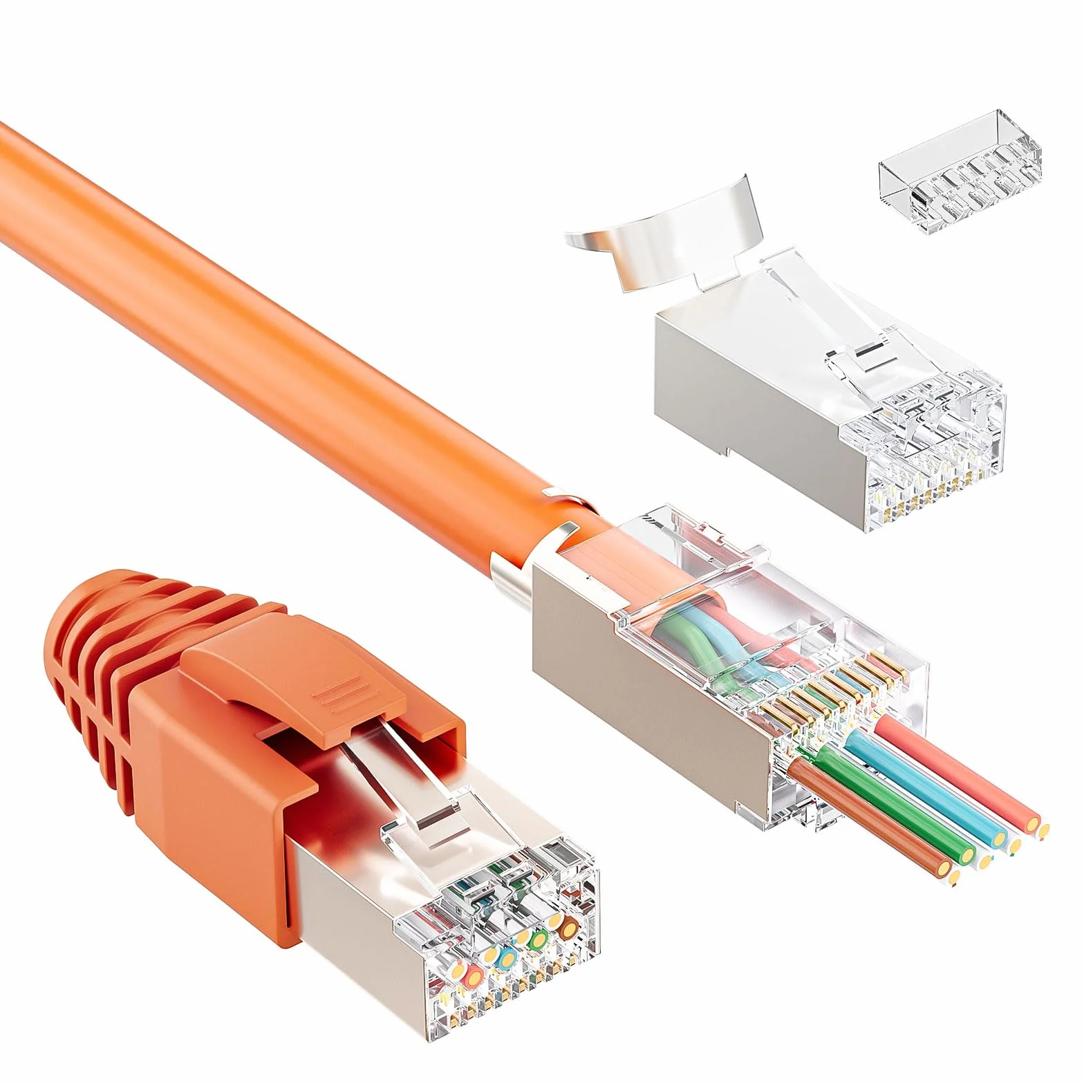 iwillink wtyki RJ45 CAT 7 pozłacane 50μ ekranowane 10 Gbps przelot Cat7 Cat6a