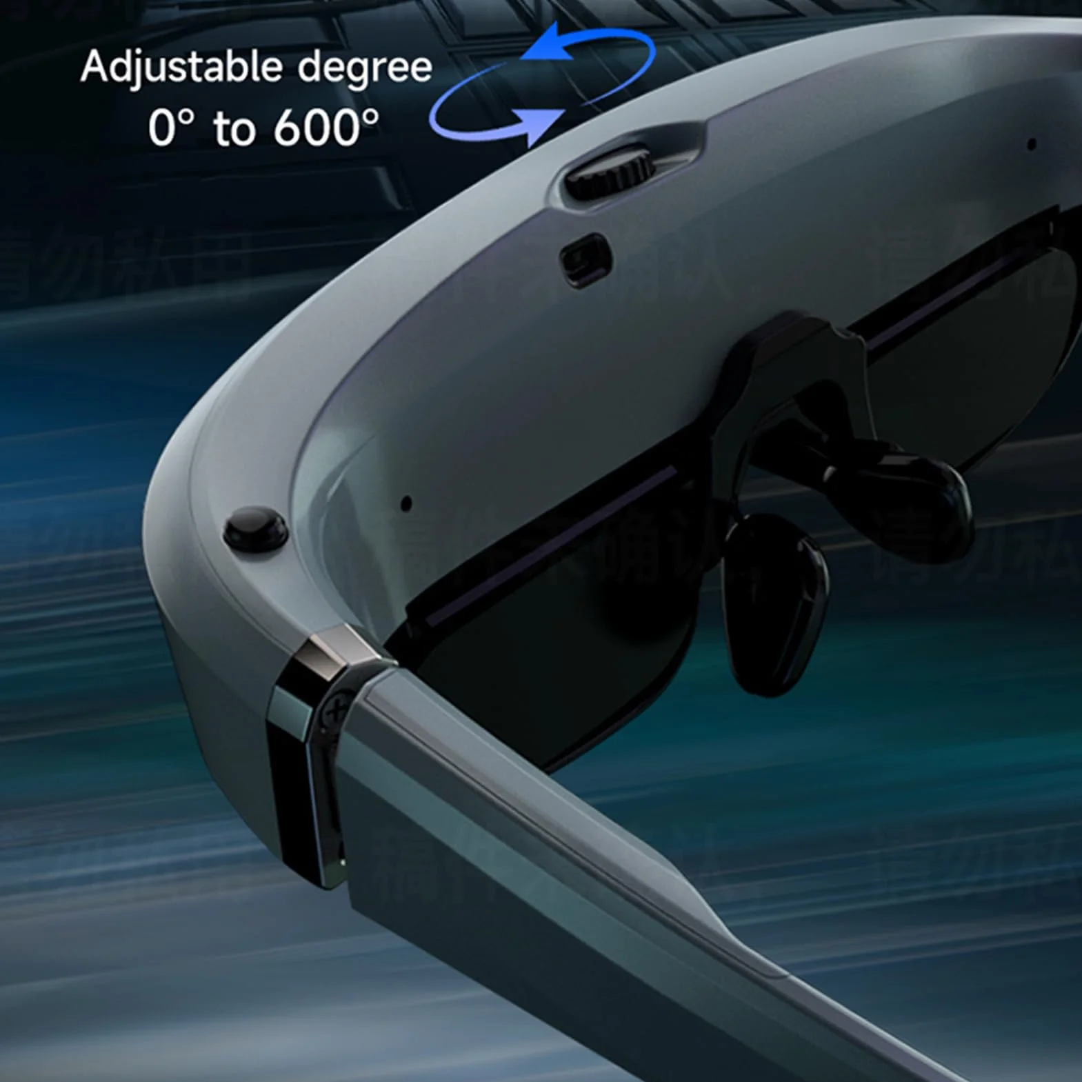 Inteligentne okulary AI Smart Glasses, ekran HD 400 cali regulacja krótkowzroczności 0 do 600° do smartfonów